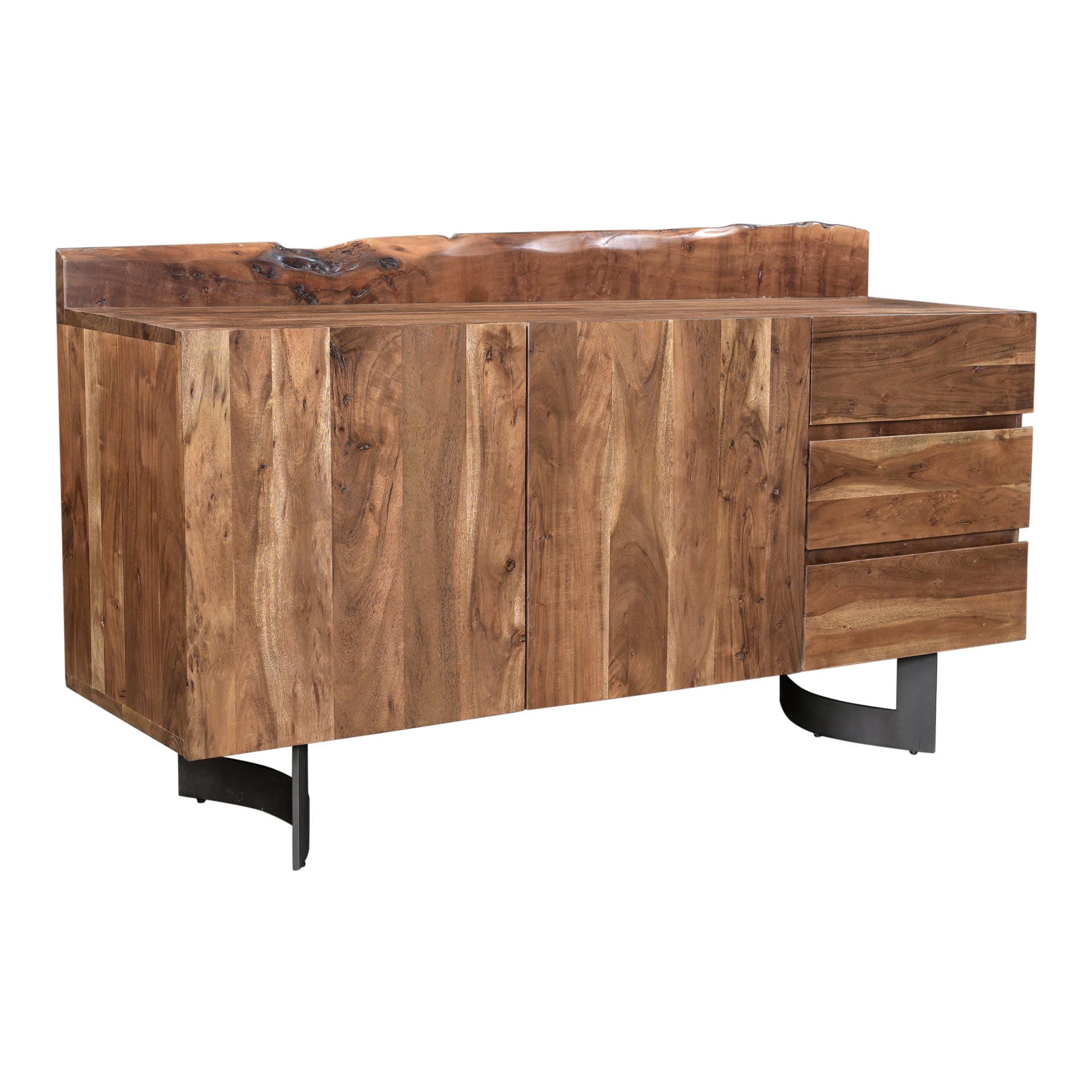 Ellis Sideboard, Solid Acacia, Live Edge, Natural Stain