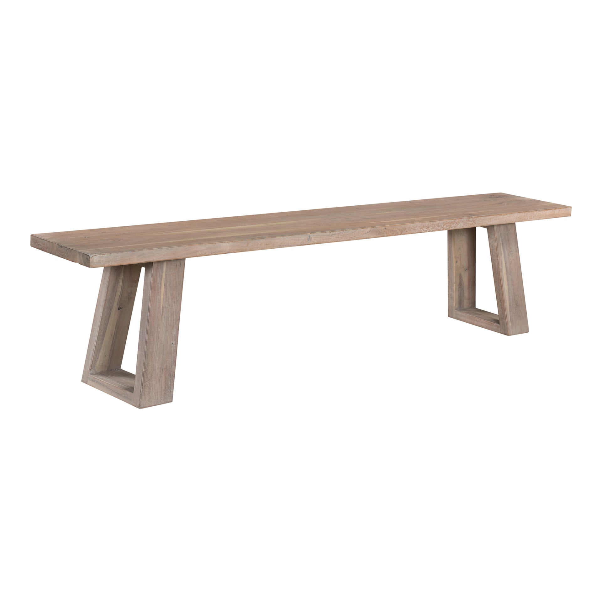 Magnus Bench, Solid Acacia Wood, Scandinavian Design, Light Grey Finish