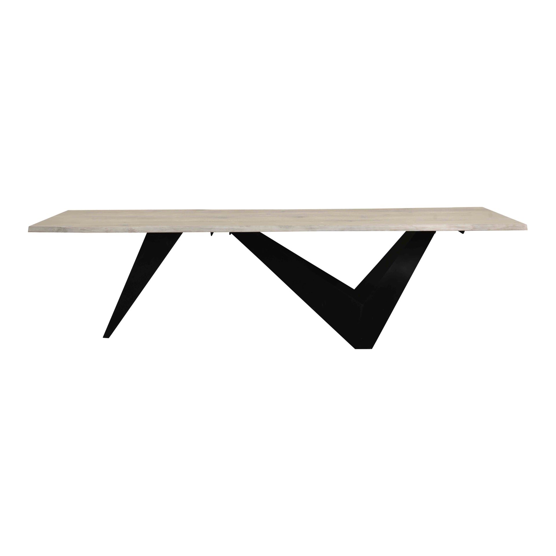 Reagan, Dining Table Natural Solid Oak with Iron Base, Seats 8