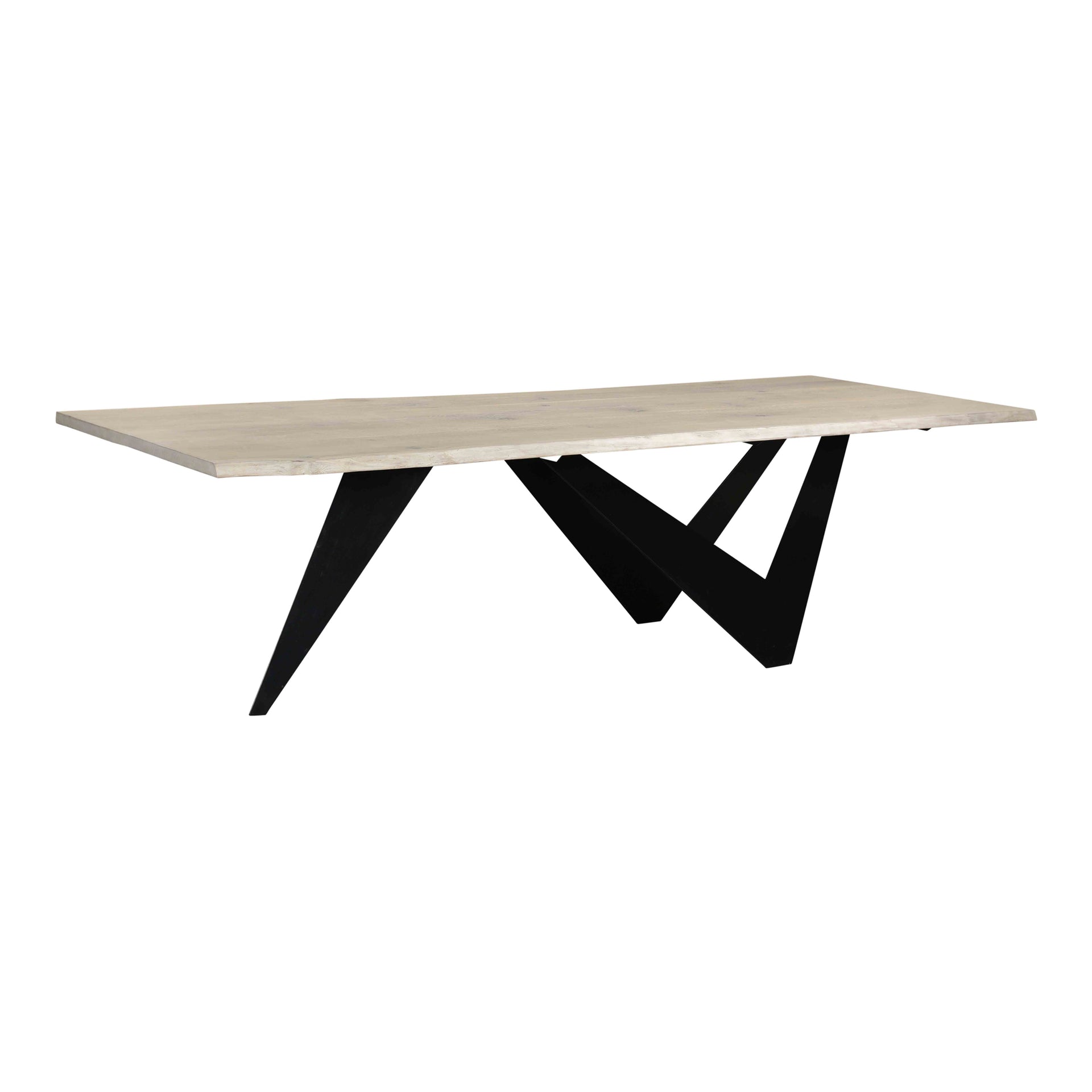 Reagan, Dining Table Natural Solid Oak with Iron Base, Seats 8