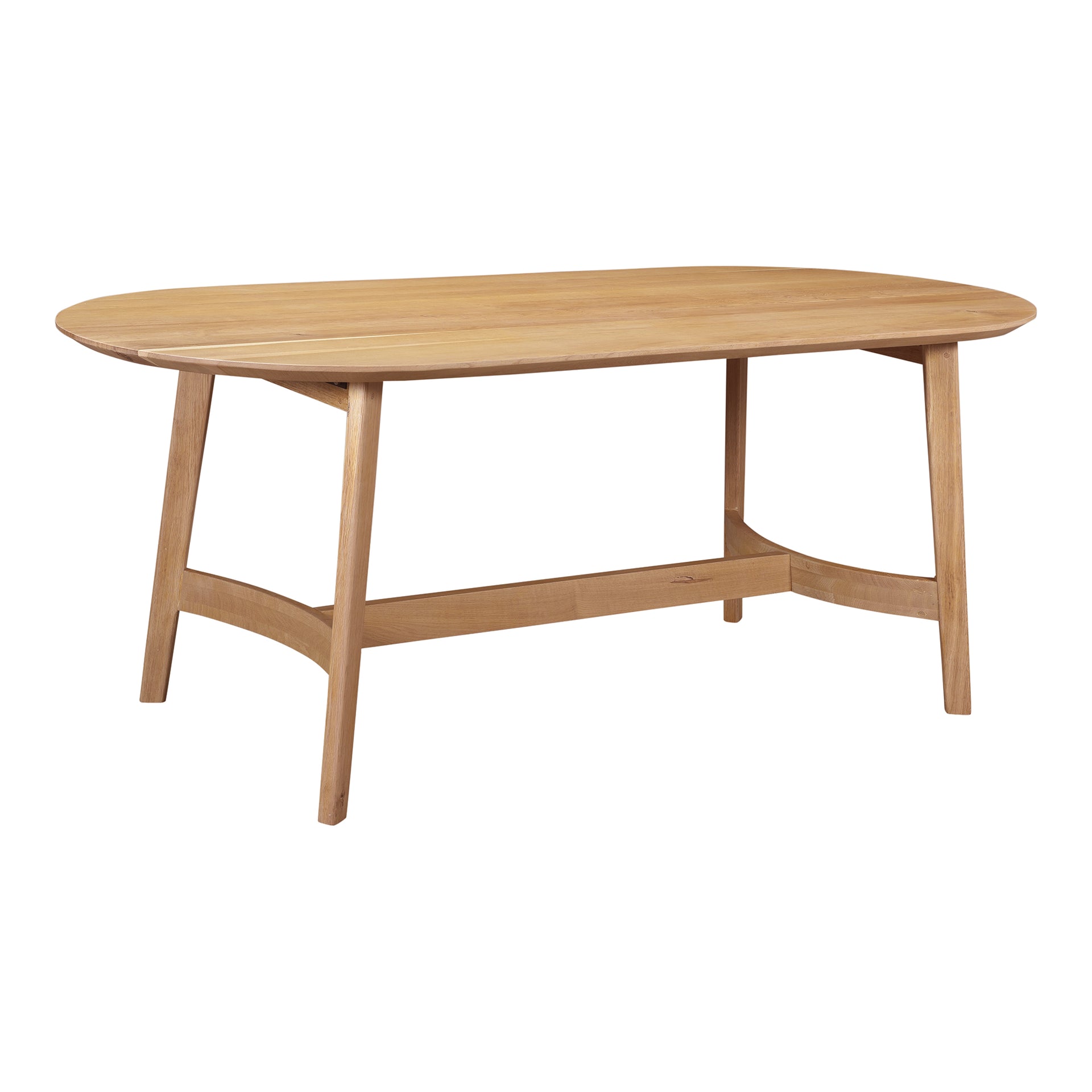 Odhran Oval Dining Table, Solid Oak Wood, Seats 6, Scandinavian Style, Natural Finish
