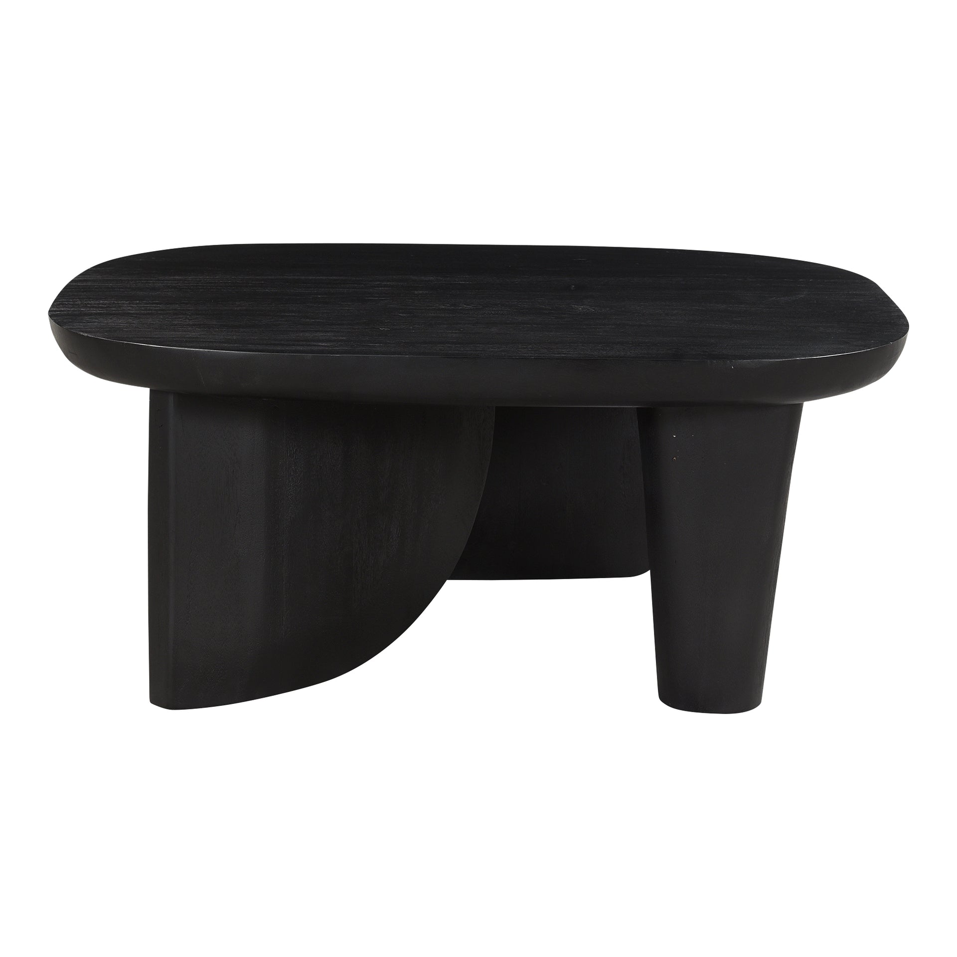 Talia Coffee Table, Rectangular Rustic Design, Solid Acacia Wood, Black Distressed Finish