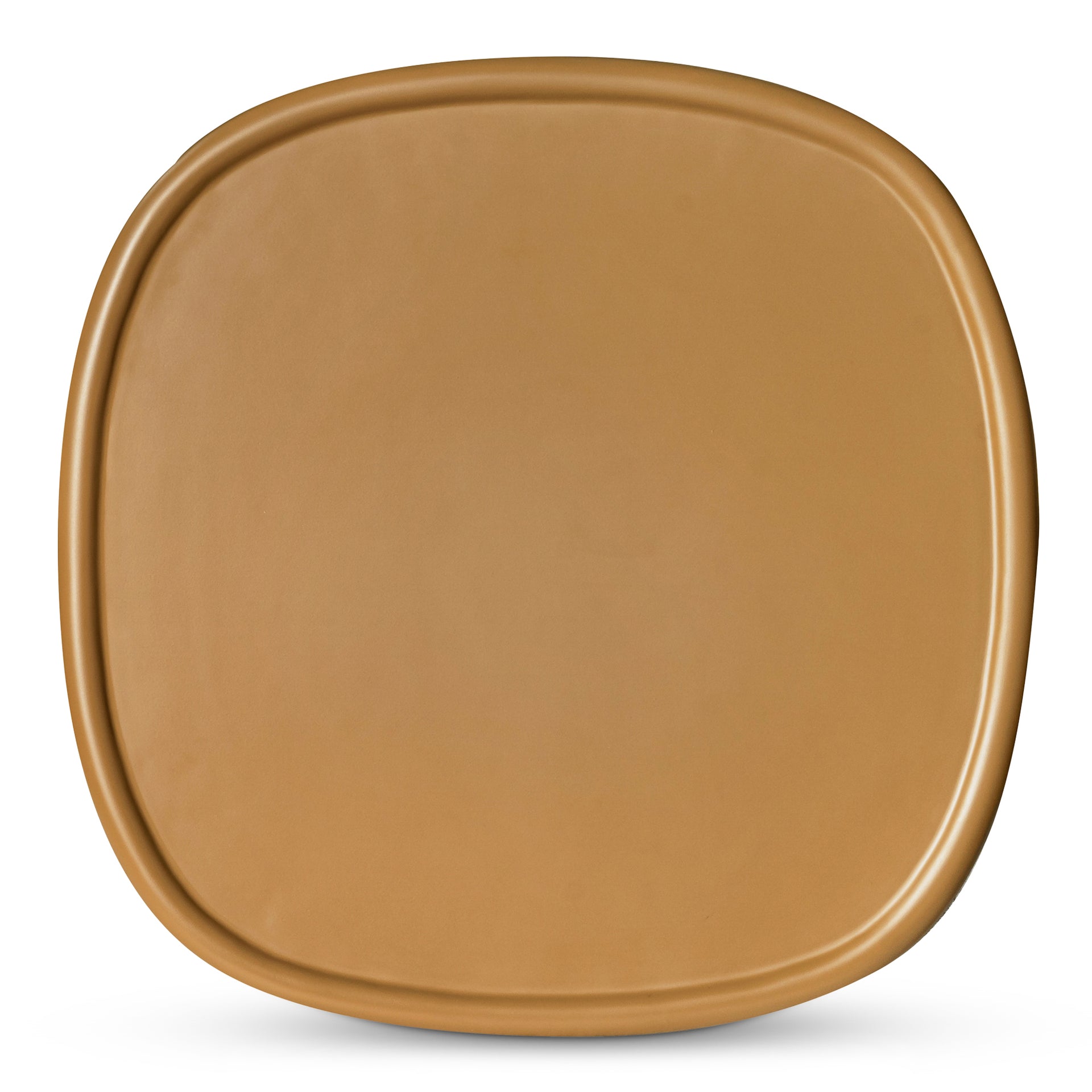 Henric Outdoor Side Table, Pedestal Concrete with Rounded Edge, Deep Yellow