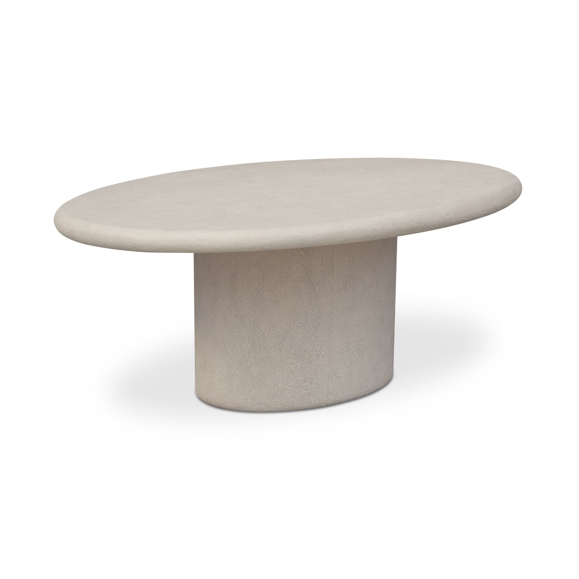 Sorin Outdoor Dining Table, Concrete and Fiberglass Hand-Textured Venetian Plaster Look. Cream