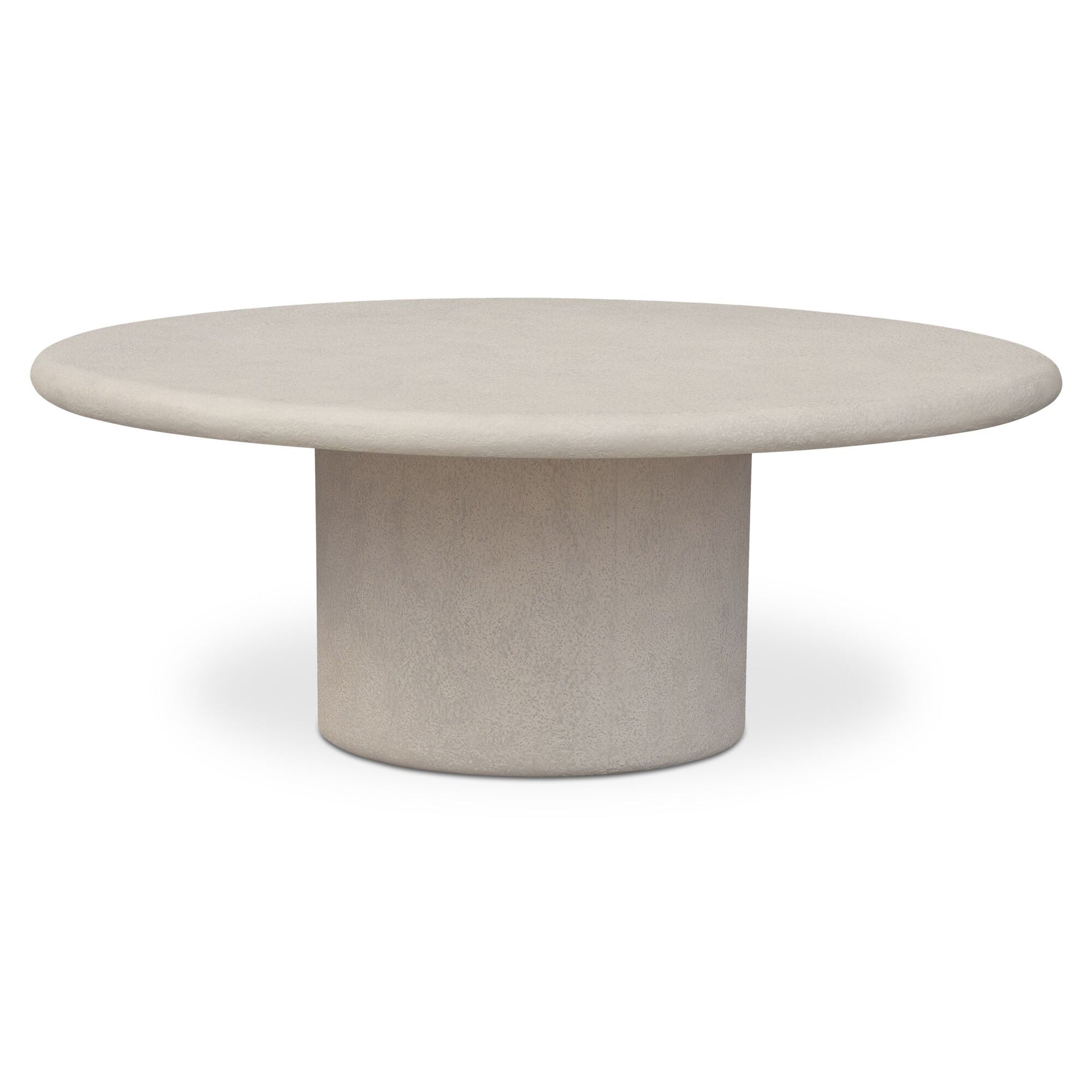 Sorin Outdoor Dining Table, Concrete and Fiberglass Hand-Textured Venetian Plaster Look. Cream