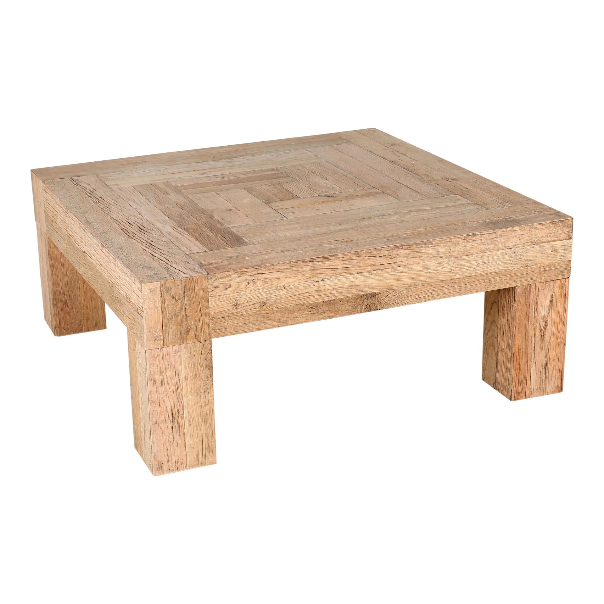 Zephyrine Coffee Table, Solid Oak Frame, Oak Veneer, Square, Natural Finish