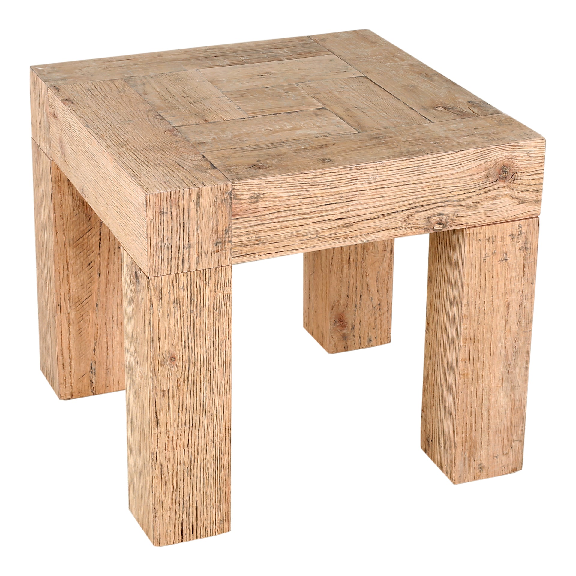 Zephyrine Side Table, Solid Oak Frame, Oak Veneer, Square, Natural Finish