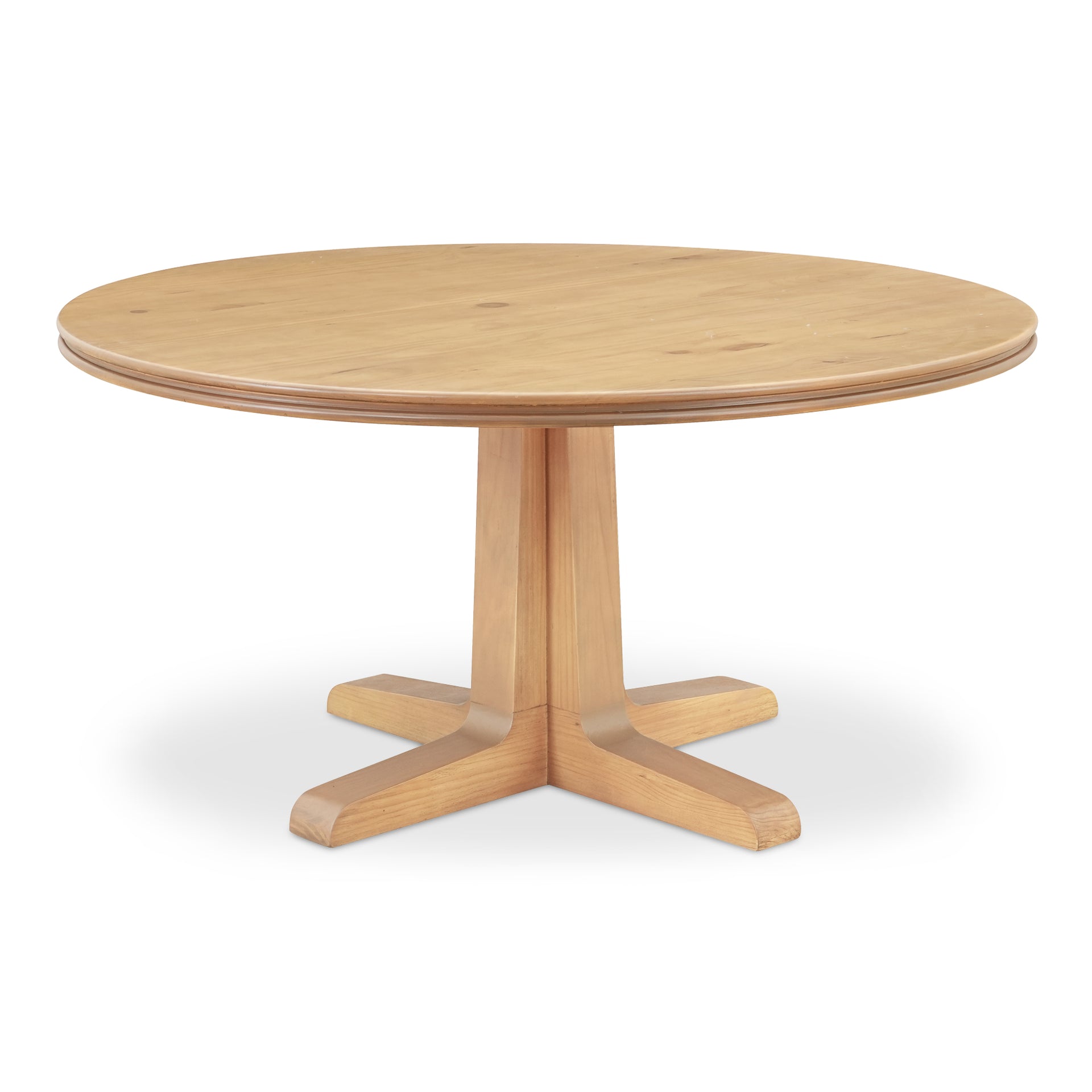 Ursa, Dining Table for 6, Solid Pine Edge with Pine Veneer, Matt Natural Finish