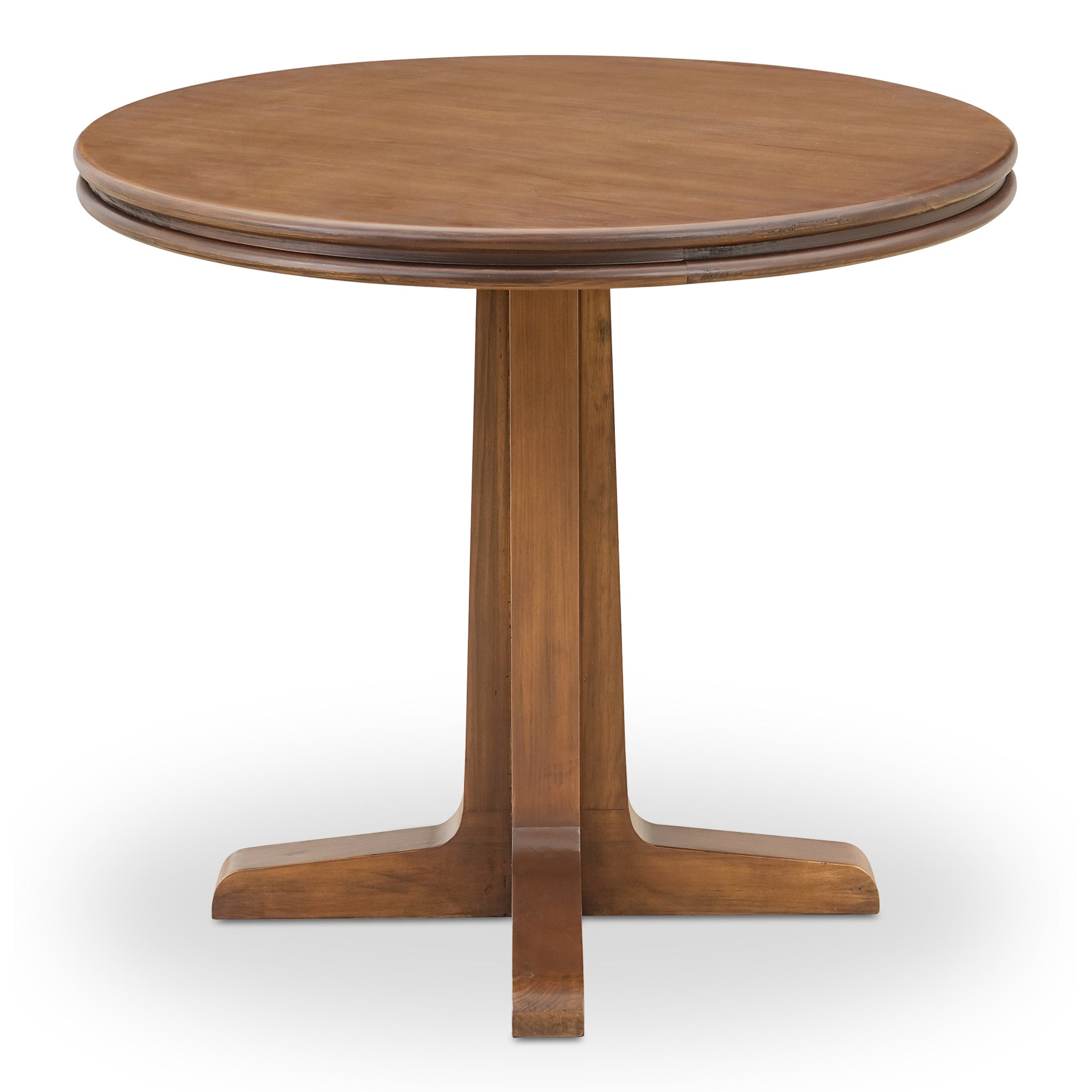 Ursa Cafe Table, Round Solid Pine Edge with Pine Veneer Top, Rustic Brown, Seats 3
