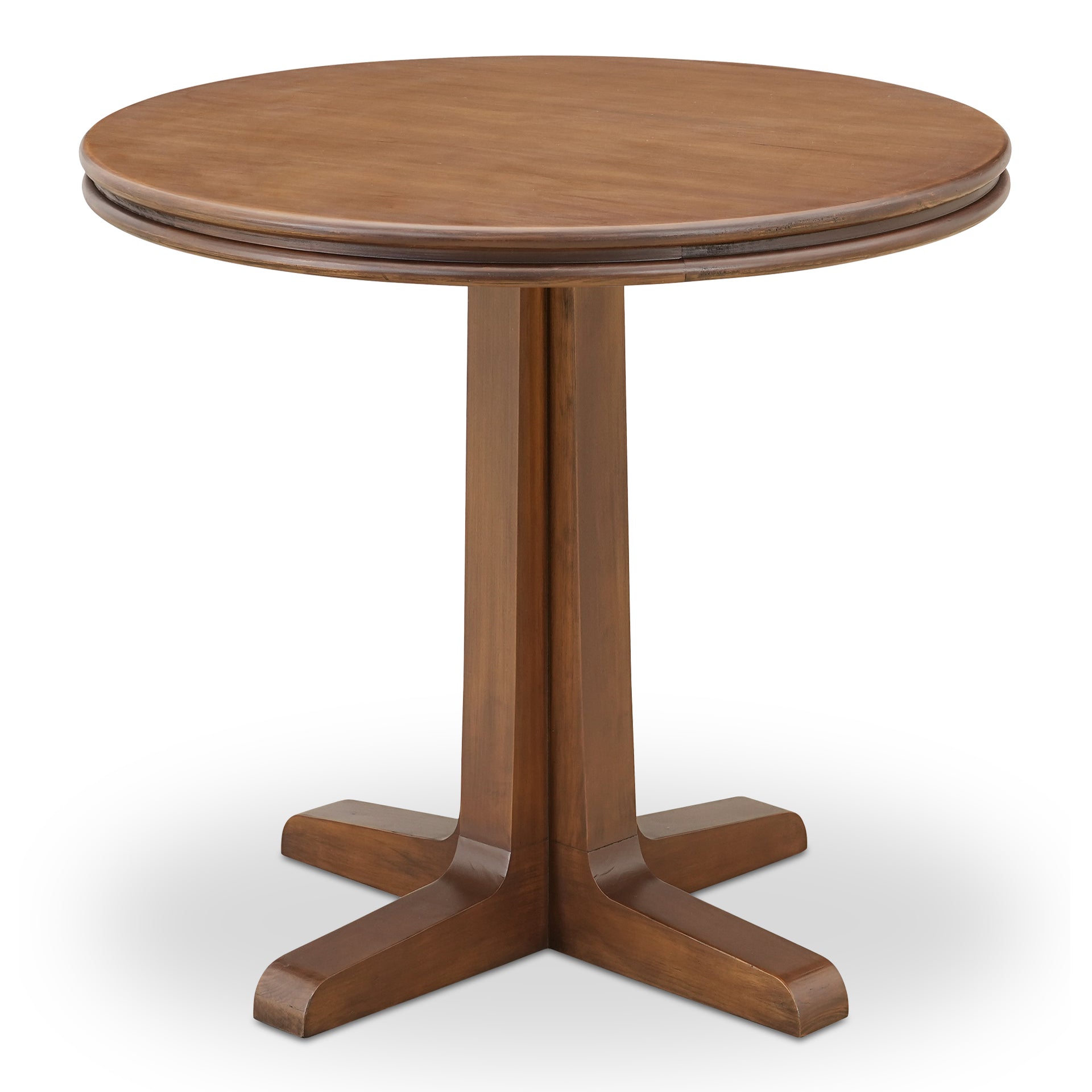 Ursa Cafe Table, Round Solid Pine Edge with Pine Veneer Top, Rustic Brown, Seats 3