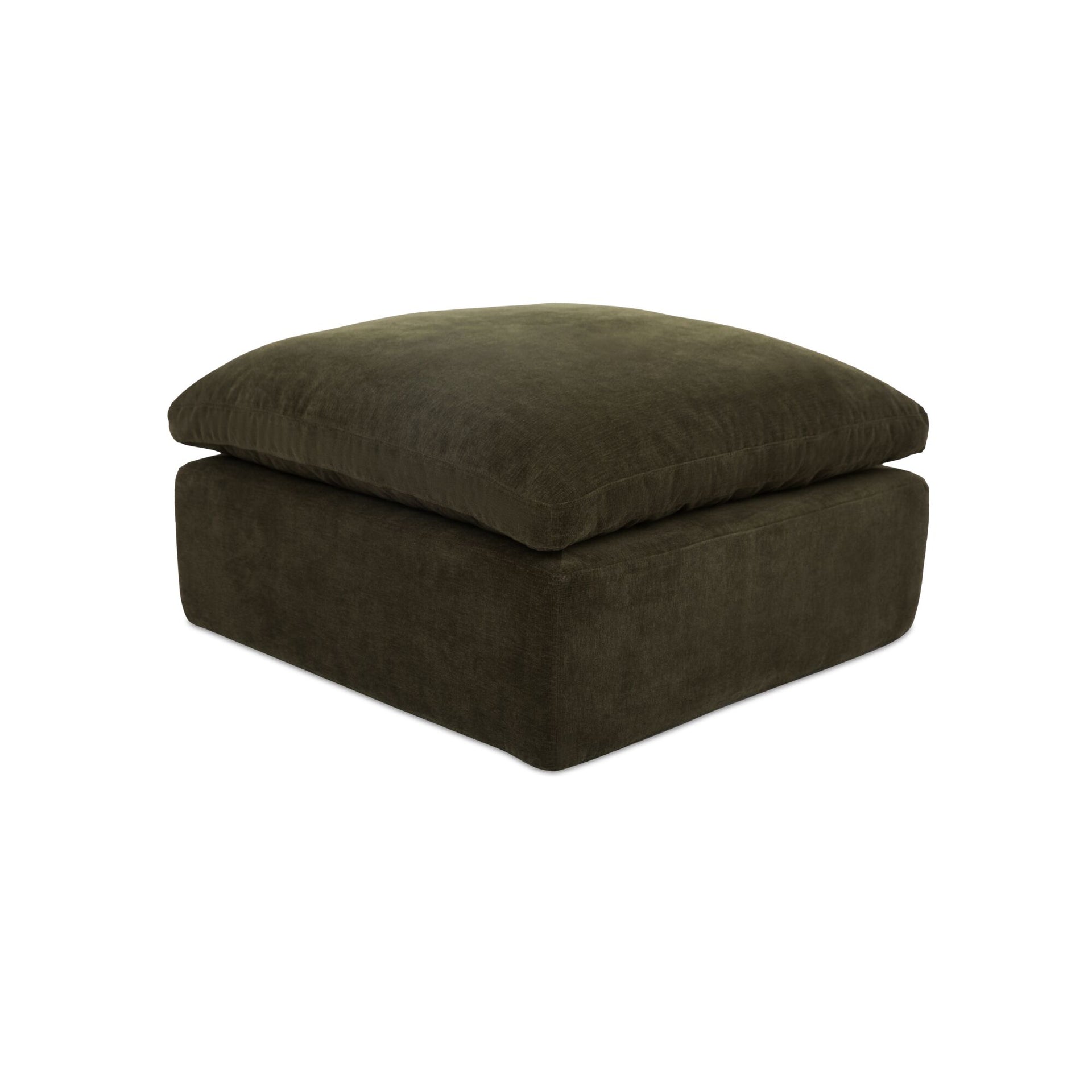 Raphael Ottoman, Polyester Upholstery, Memory Foam Fill, Modular Design, Dark Green