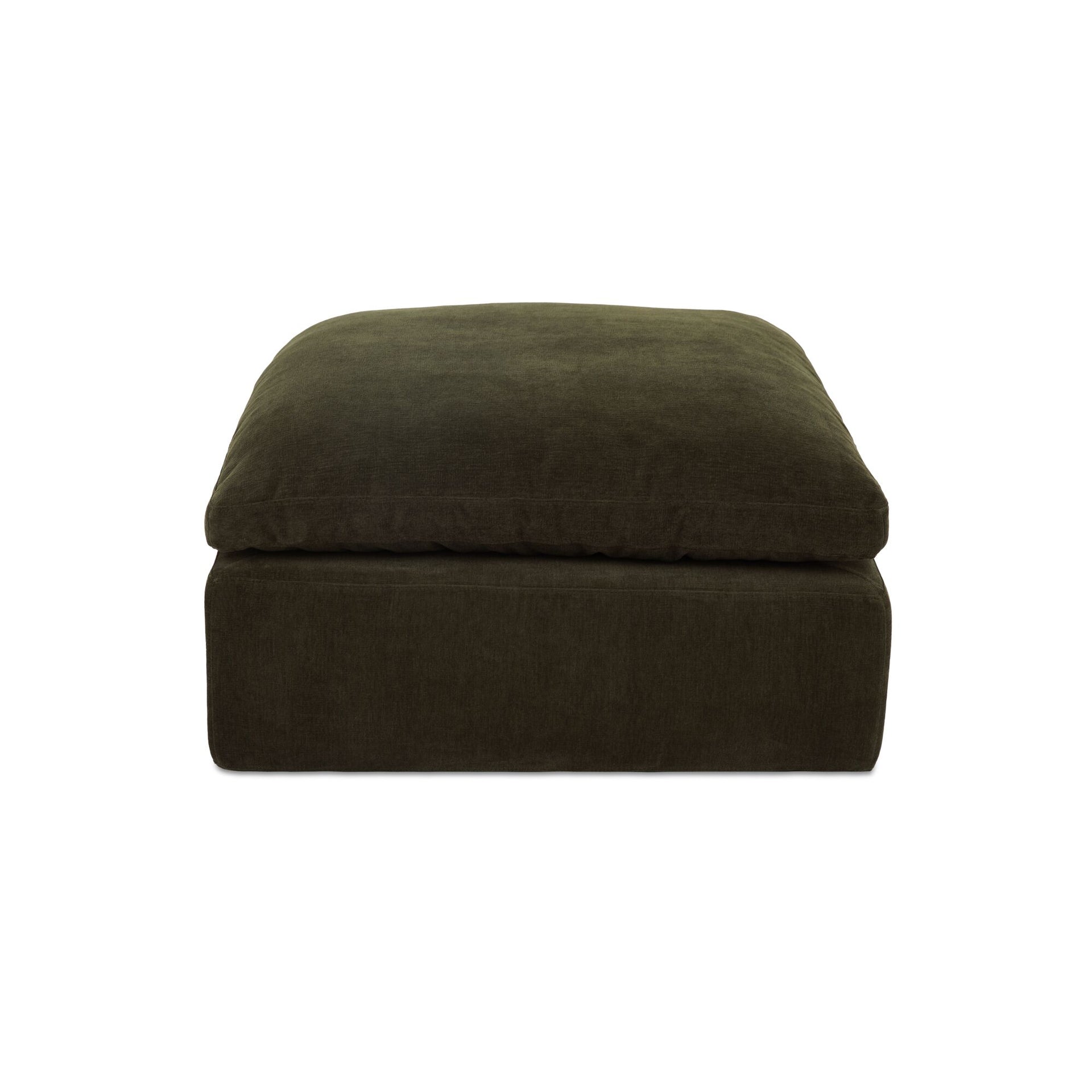 Raphael Ottoman, Polyester Upholstery, Memory Foam Fill, Modular Design, Dark Green