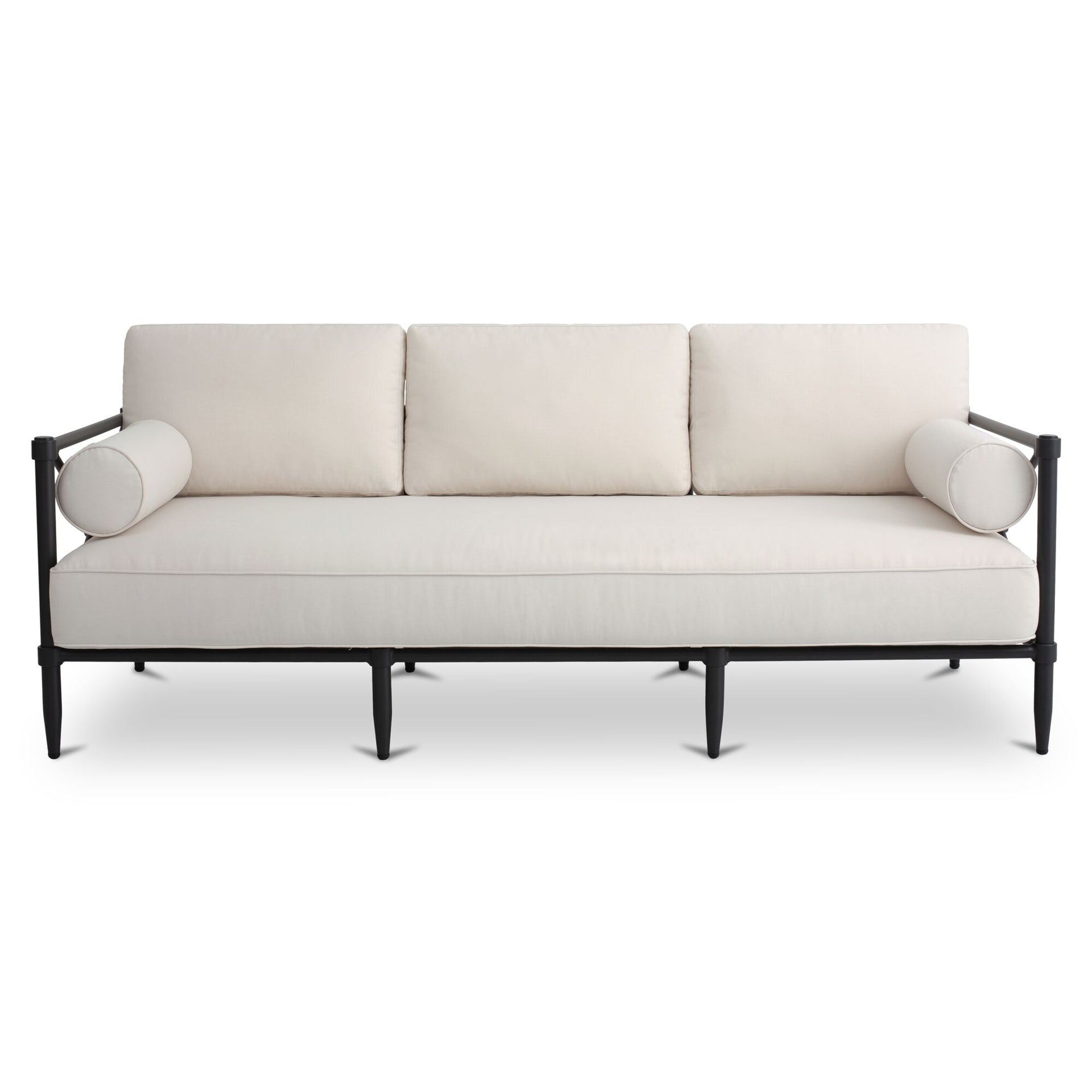 Roulis Outdoor Sofa, Recycled Polyester, Aluminum Frame, Quick-Dry Foam Cushions, Cream