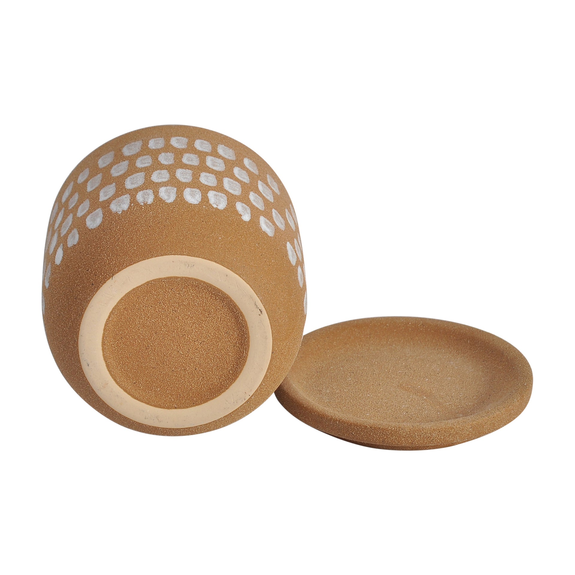 Tycho, 4.5 in. Indoor Planter, Natural Ceramic Stoneware with Subtle Brush Strokes, Plant-Safe and Watertight, Brown