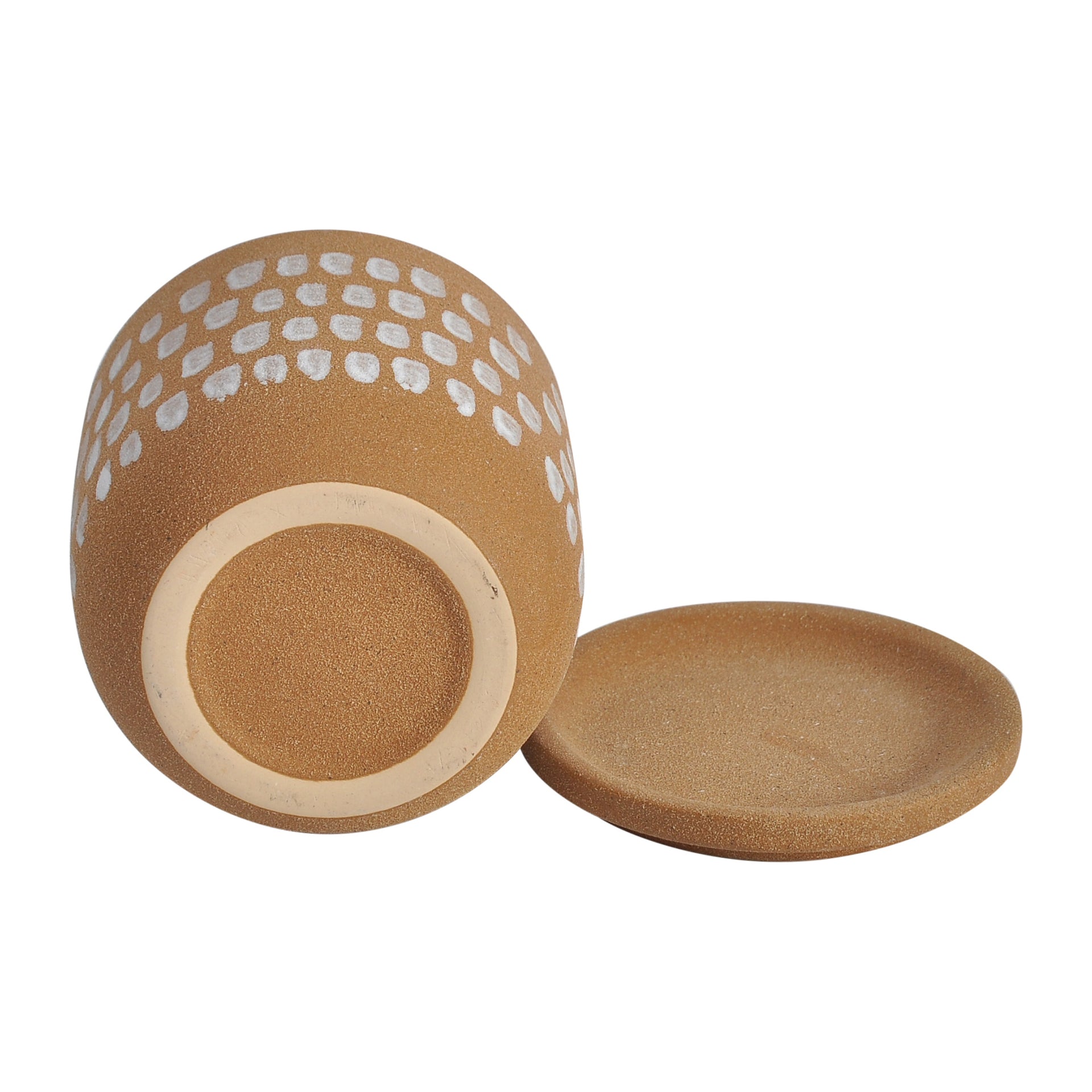 Tycho, 5.75 in. Indoor Planter, Natural Ceramic Stoneware with Brush Stroked Prints, Plant-Safe and Watertight, Brown