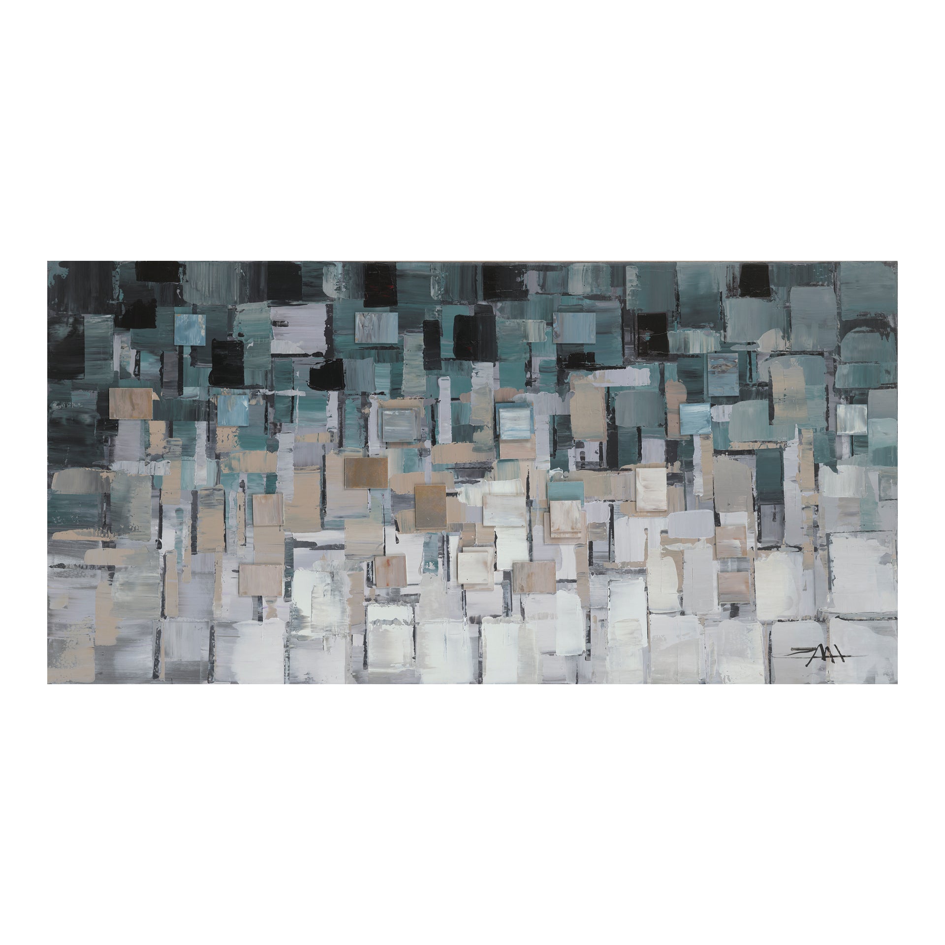 Philip Artistry - Geometric Blue Contrasts Wall Décor, Multicolor