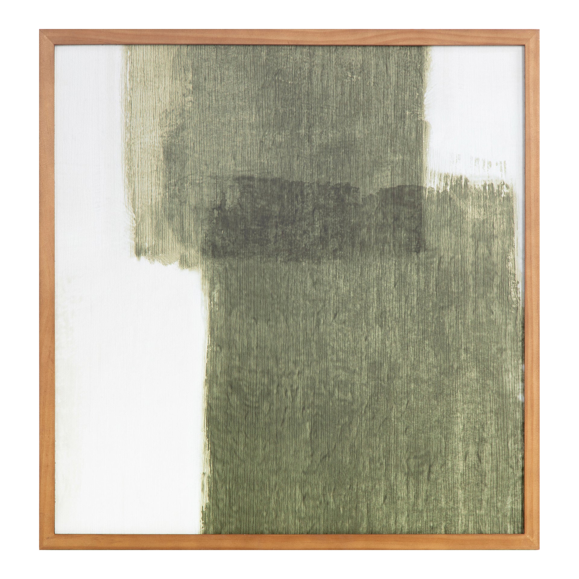 Jagger Bold Earthy Green Brush Strokes Framed Painting