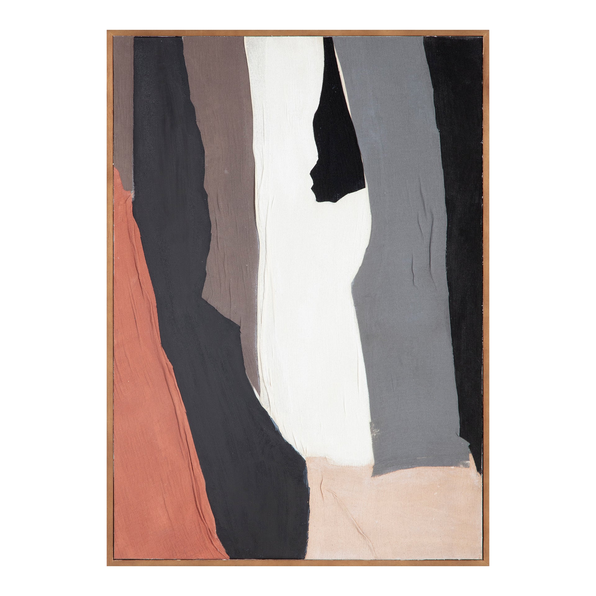 Joelle II, Painting on Canvas with Brown Pine Wood Frame, Multicolor
