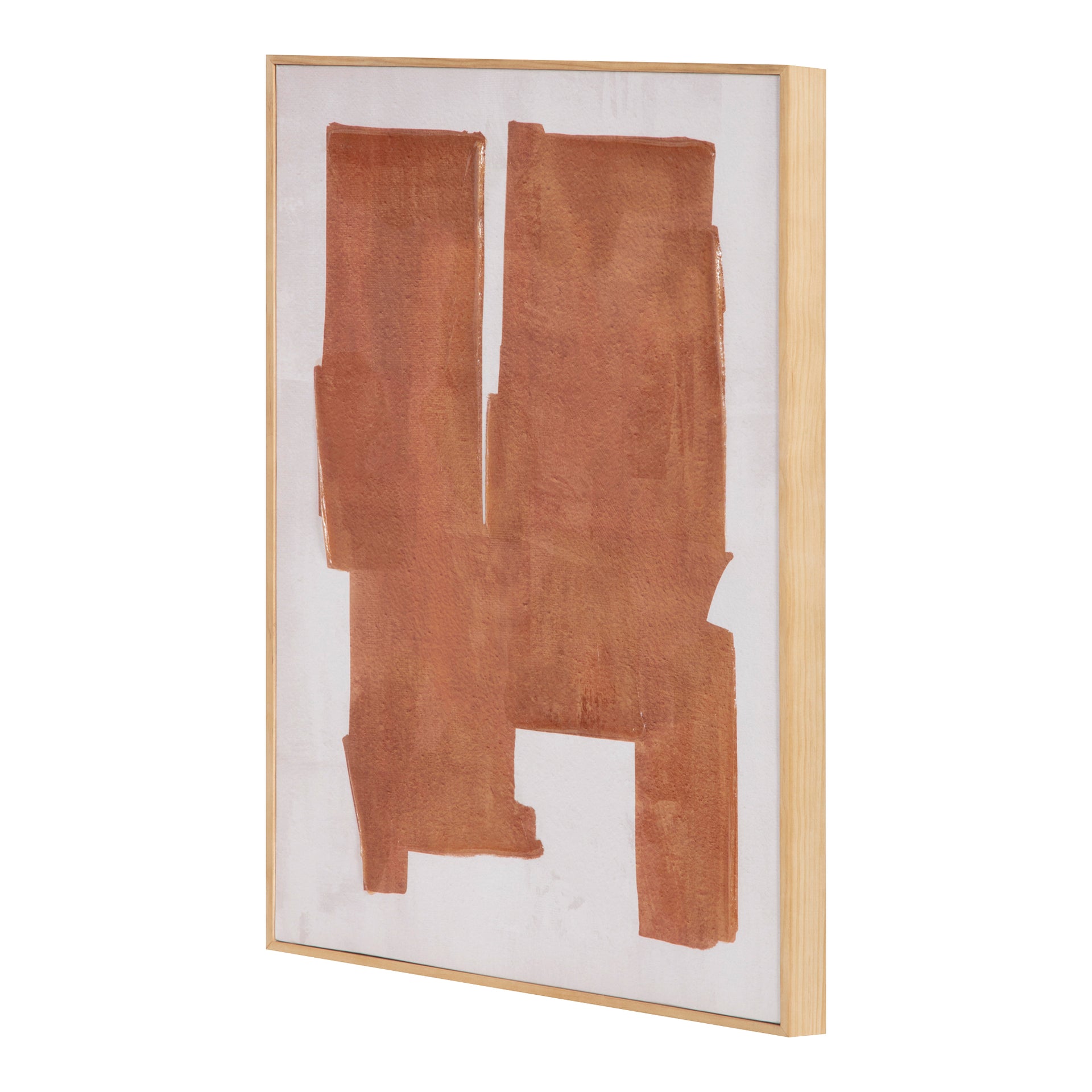 Kayci, Painting on Canvas, Multicolor, Brown Pine Wood Frame