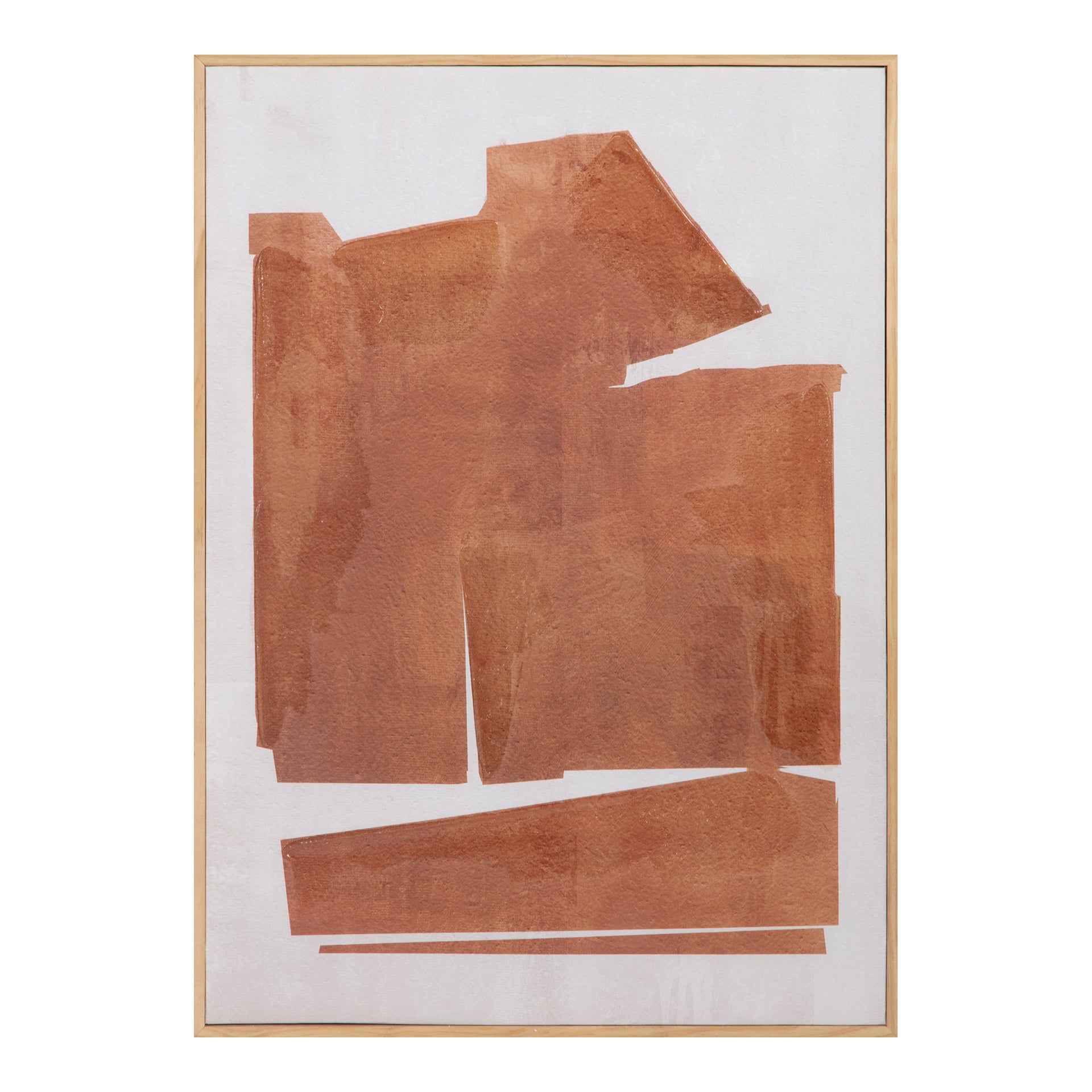 Kayci, Canvas Art Earthy Serenity with Brown Pine Wood Frame