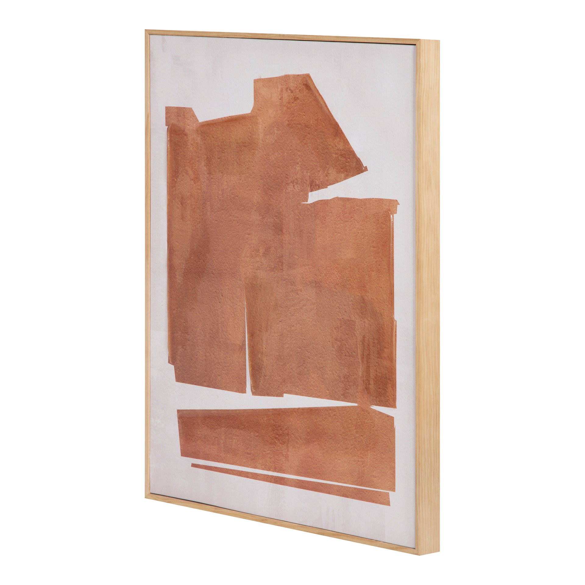 Kayci, Canvas Art Earthy Serenity with Brown Pine Wood Frame
