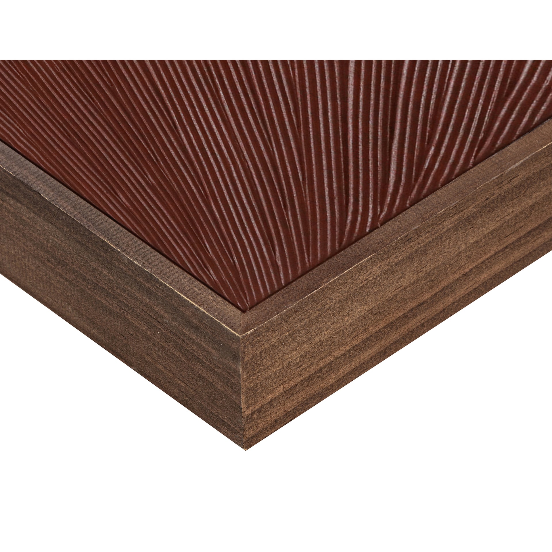Ren Framed Painting, Textured Acrylic Inspired by Wings and Petals with Solid Pine Wood Frame, Maroon