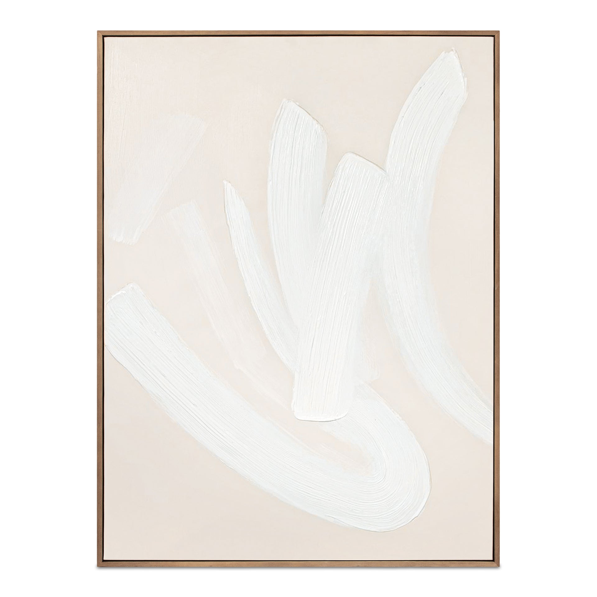 Cressida 1 Framed Painting, Compact Lyrical Acrylic Brush Strokes with Solid Pine Wood Frame