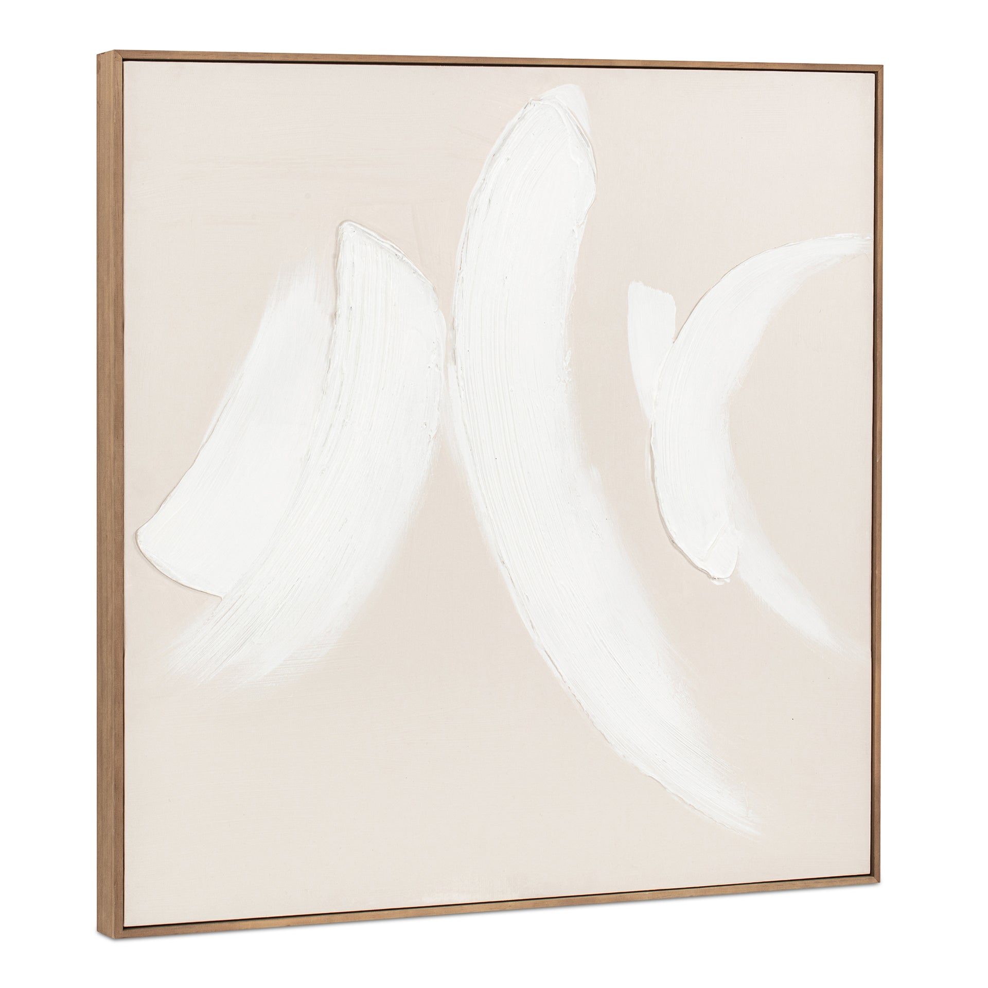 Cressida 2 Framed Painting, Lyrical Acrylic Brush Strokes with Solid Pine Wood Frame