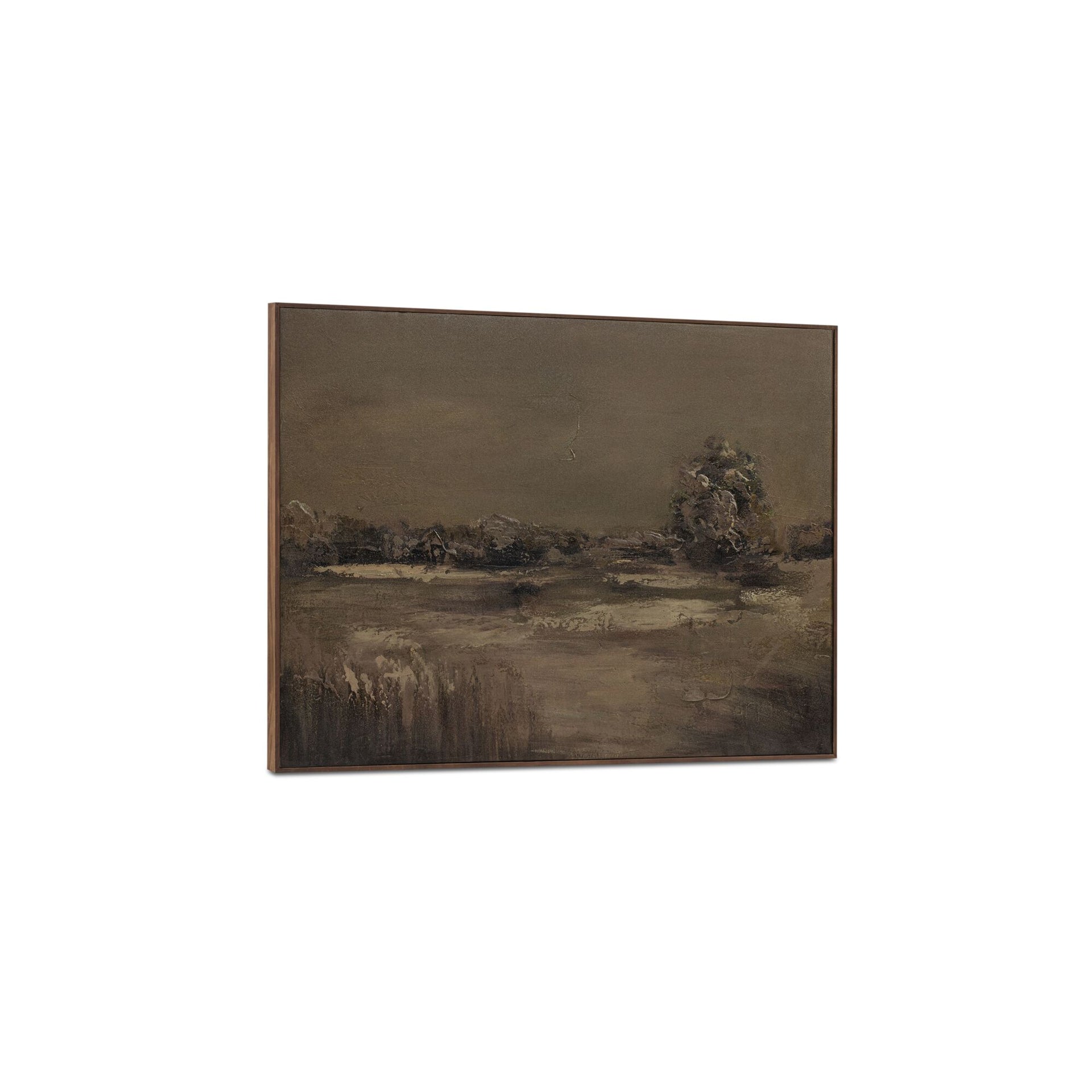 Quillian Framed Painting, Abstract, Acrylic on Canvas with Solid Pine Wood Frame