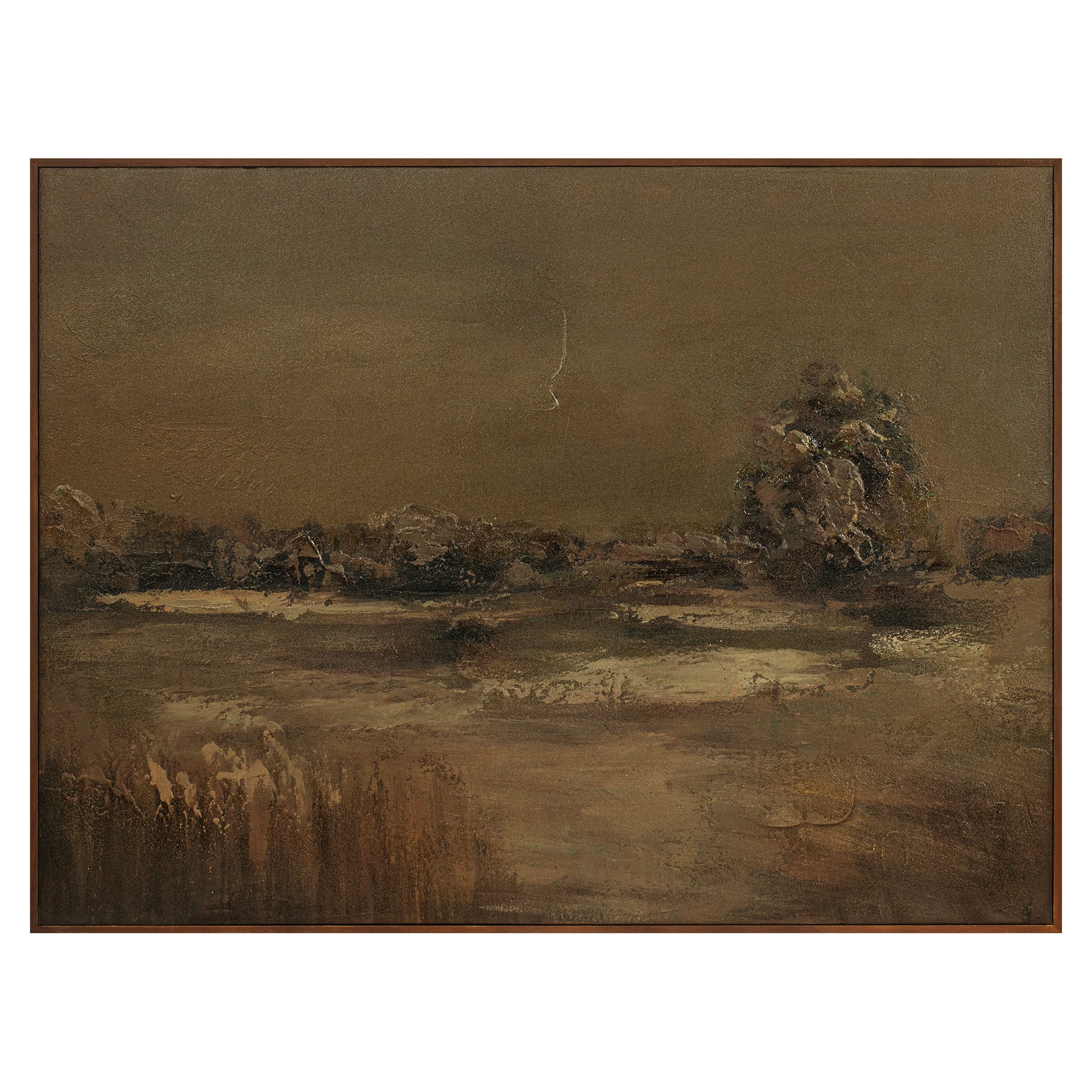 Quillian Framed Painting, Abstract, Acrylic on Canvas with Solid Pine Wood Frame