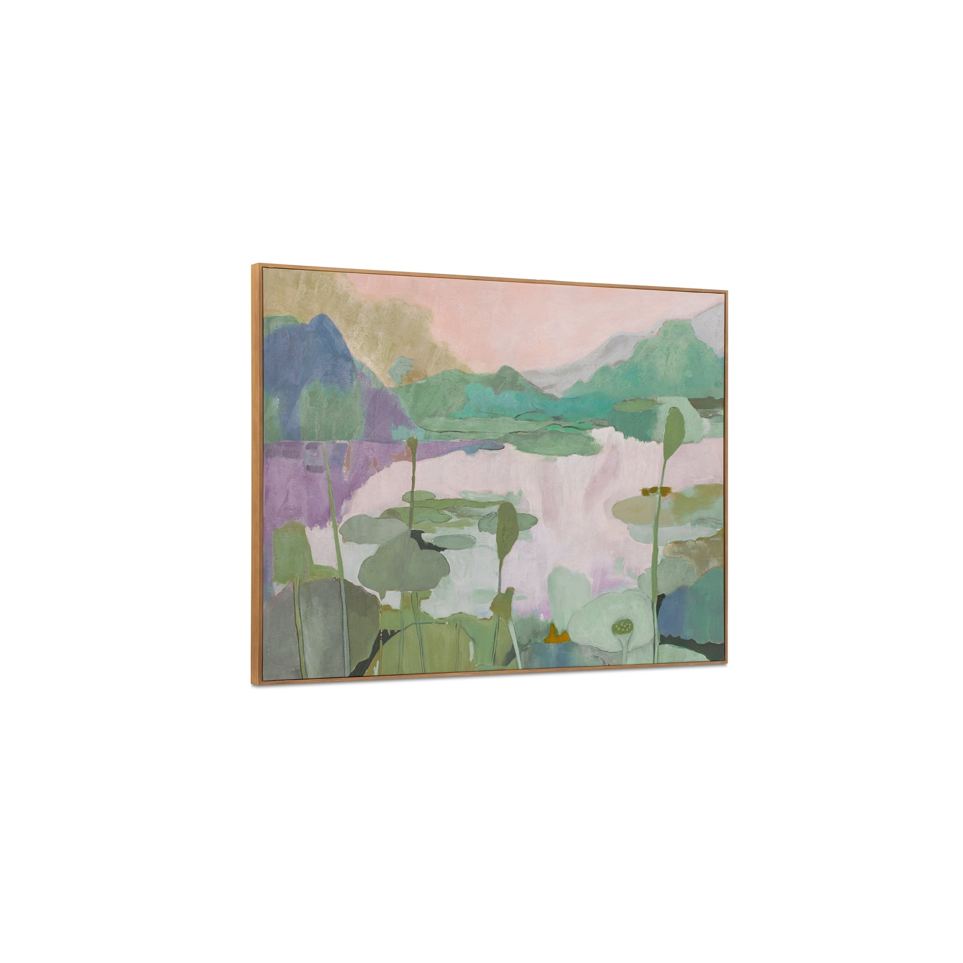 Jorlan Framed Wall Art, Mixed-Media Canvas Landscape Solid Pine Frame, Multicolor