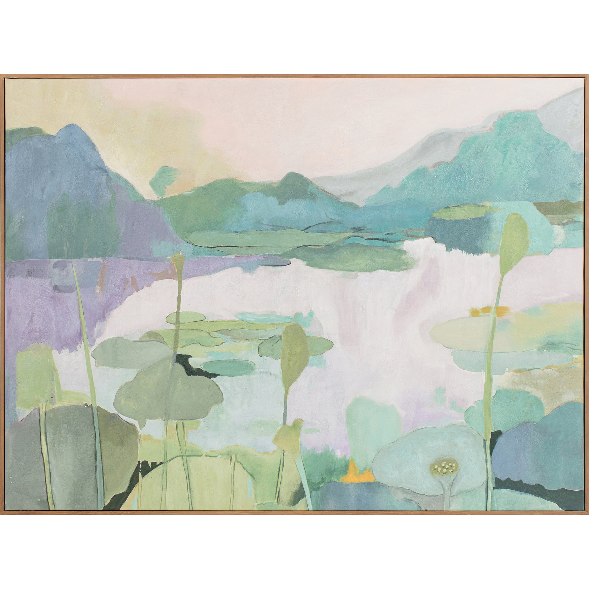 Jorlan Framed Wall Art, Mixed-Media Canvas Landscape Solid Pine Frame, Multicolor