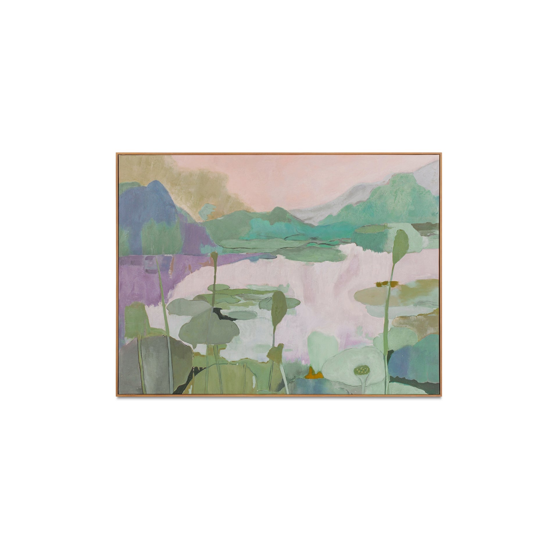 Jorlan Framed Wall Art, Mixed-Media Canvas Landscape Solid Pine Frame, Multicolor