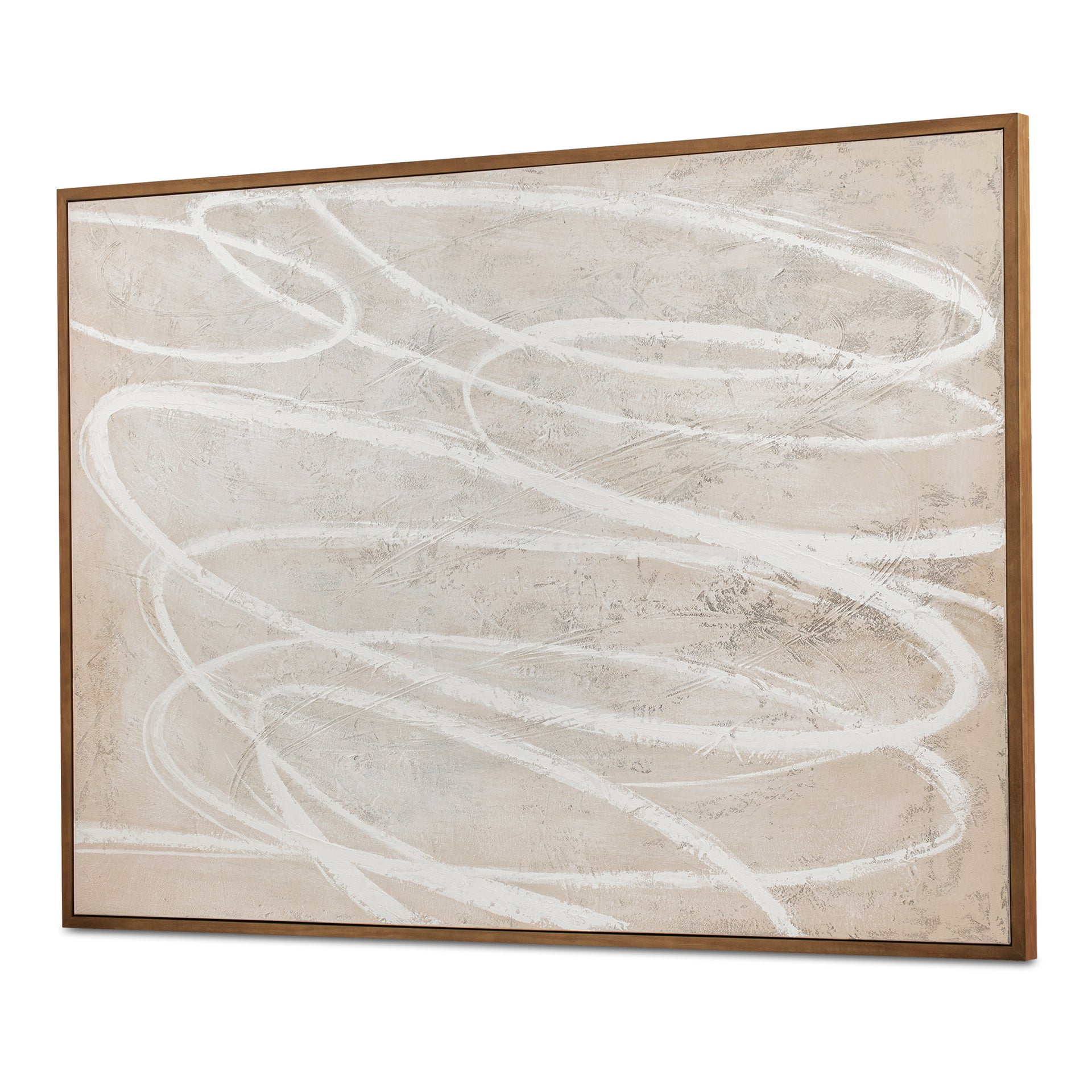 Brevik Framed Painting, Textured Acrylic on Canvas, Multicolor