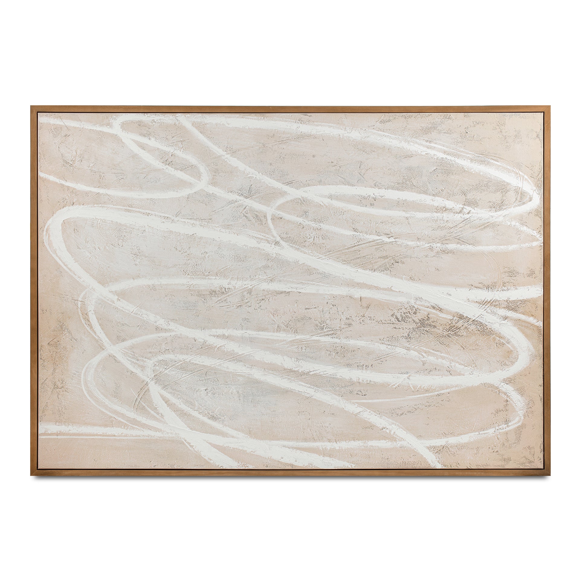 Brevik Framed Painting, Textured Acrylic on Canvas, Multicolor