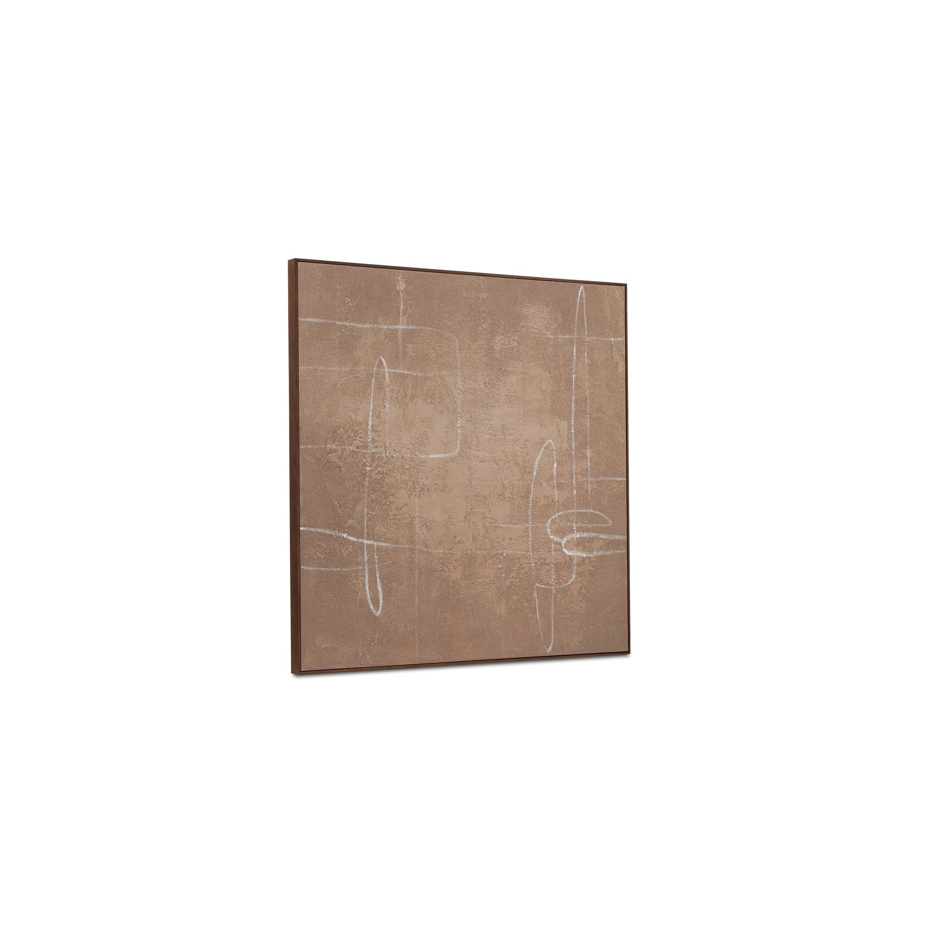 Kaiya Framed Painting, Textured Acrylic on Canvas, Solid Pine Frame, Brown Palette