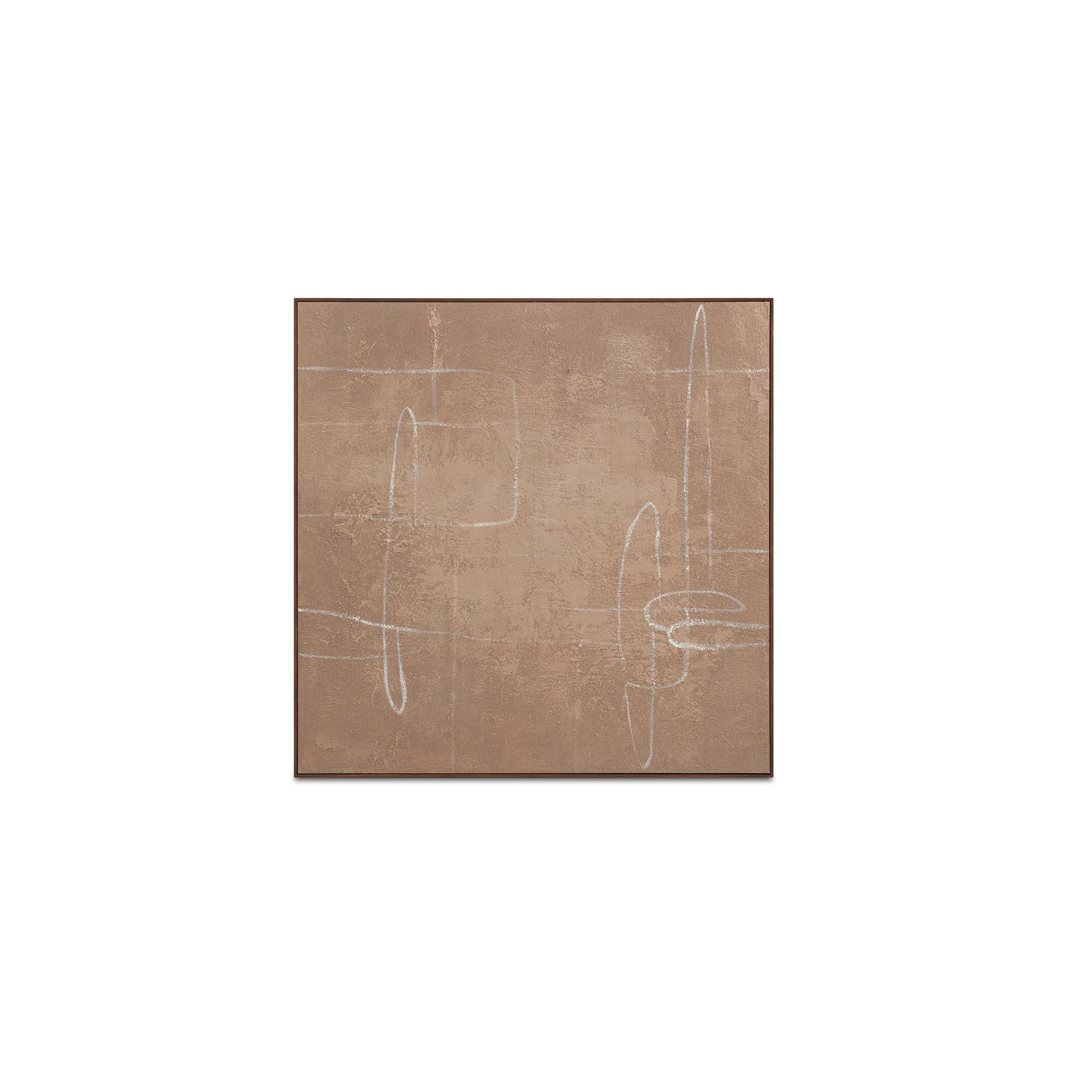 Kaiya Framed Painting, Textured Acrylic on Canvas, Solid Pine Frame, Brown Palette