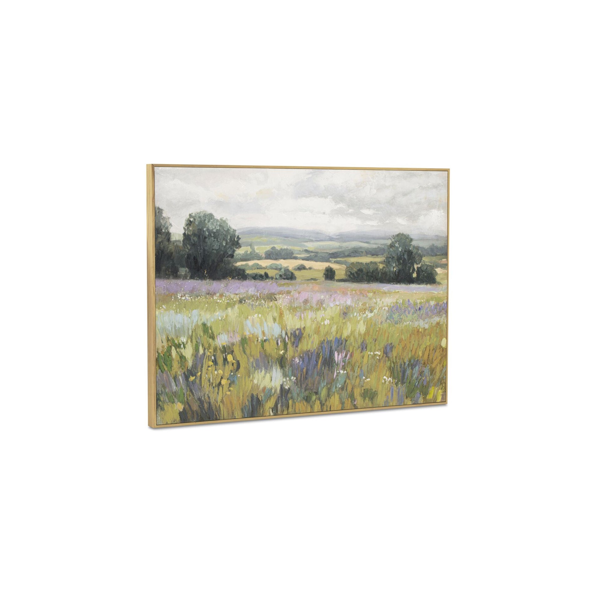 Calyndor Painting, Impressionist Landscape On Canvas, Solid Pine Frame, Multicolor