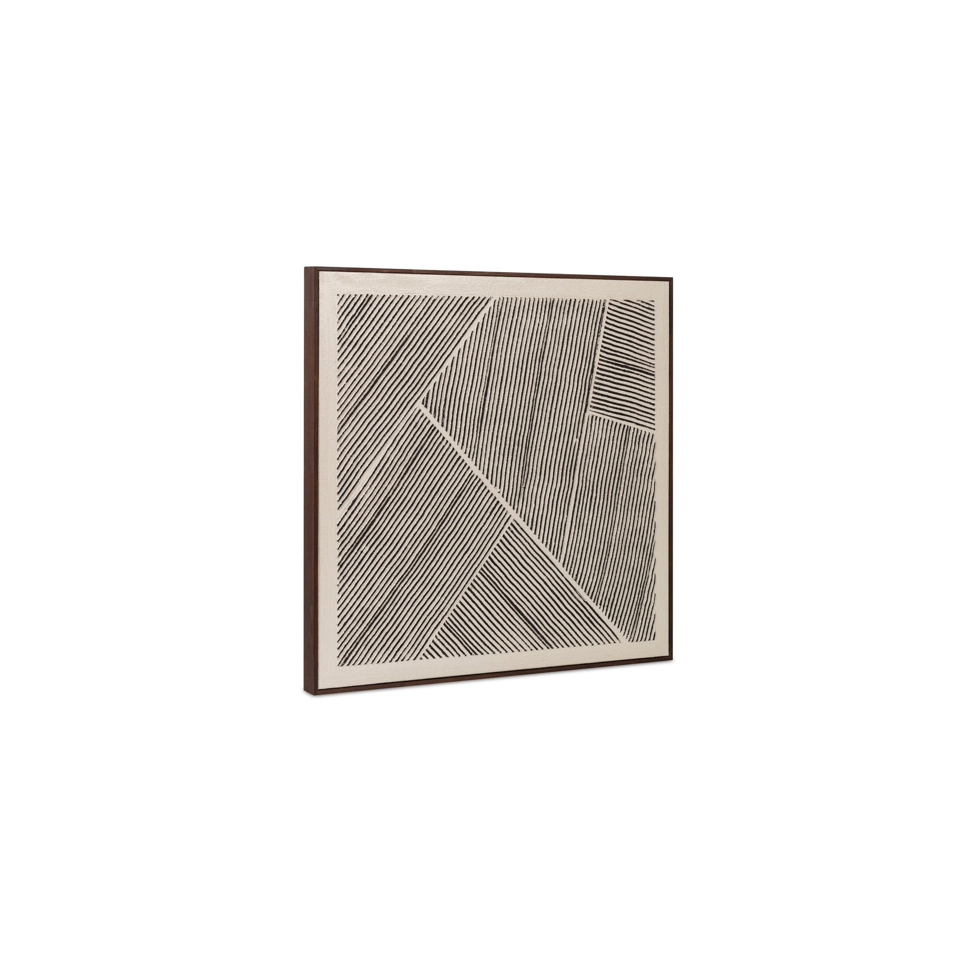 Seraphia Painting, Acrylic on Canvas, Solid Pine Frame, Geometric Linework, Black-and-White Contrast, Multi