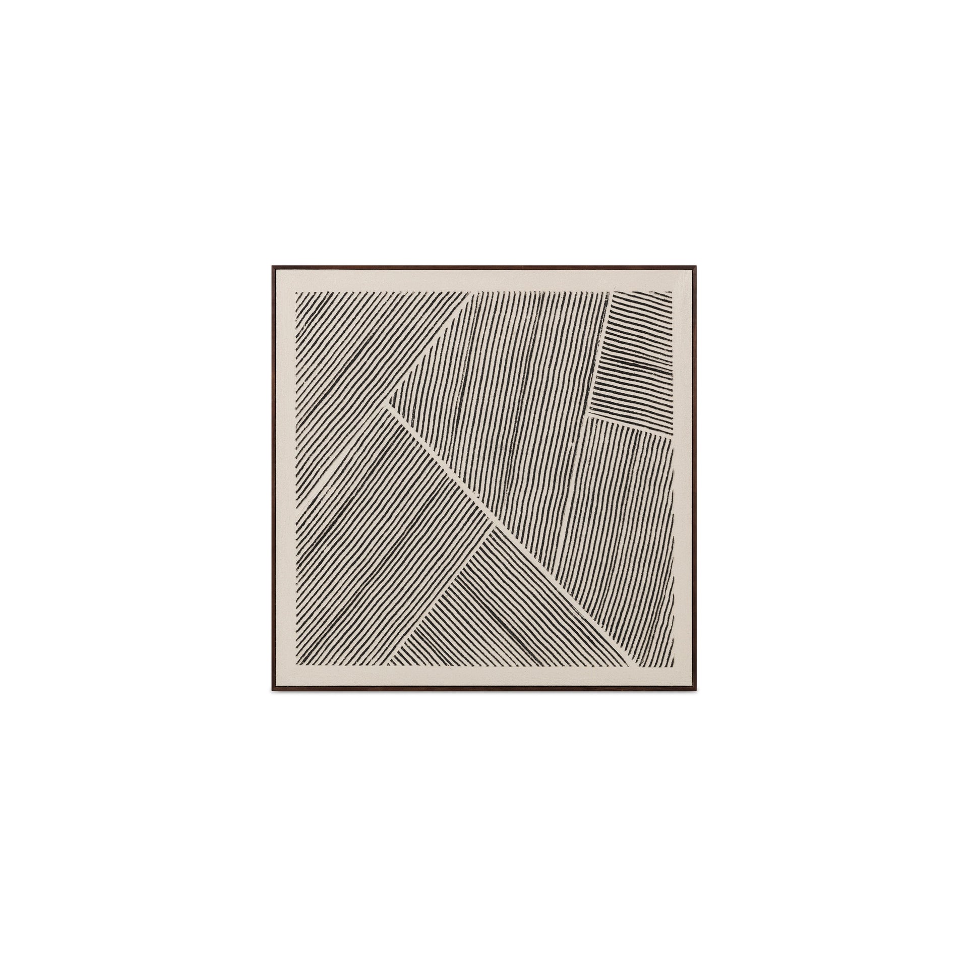 Seraphia Painting, Acrylic on Canvas, Solid Pine Frame, Geometric Linework, Black-and-White Contrast, Multi