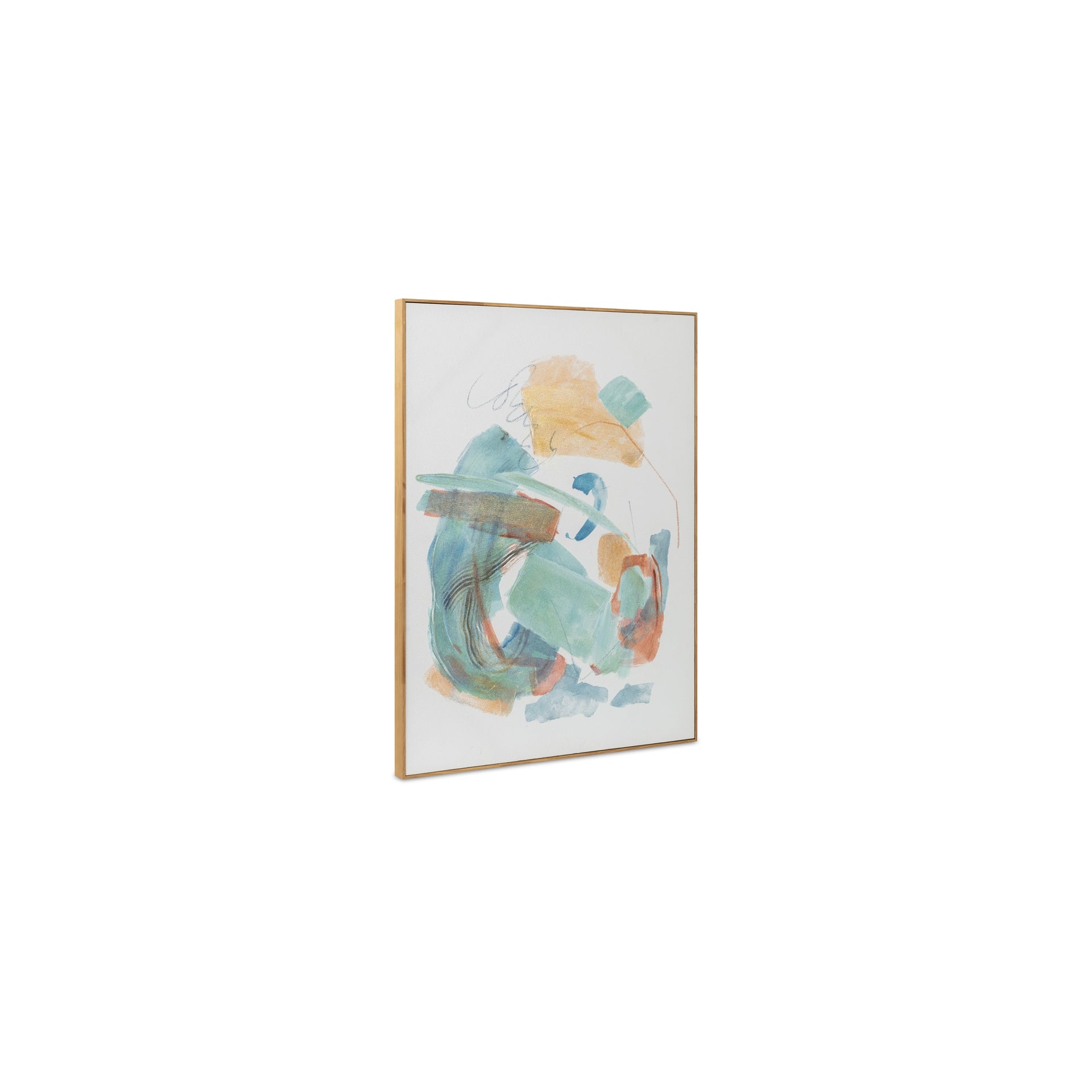 Marlena Painting, Acrylic on Canvas, Solid Pine Frame, Modern Minimal Color Block, Multi