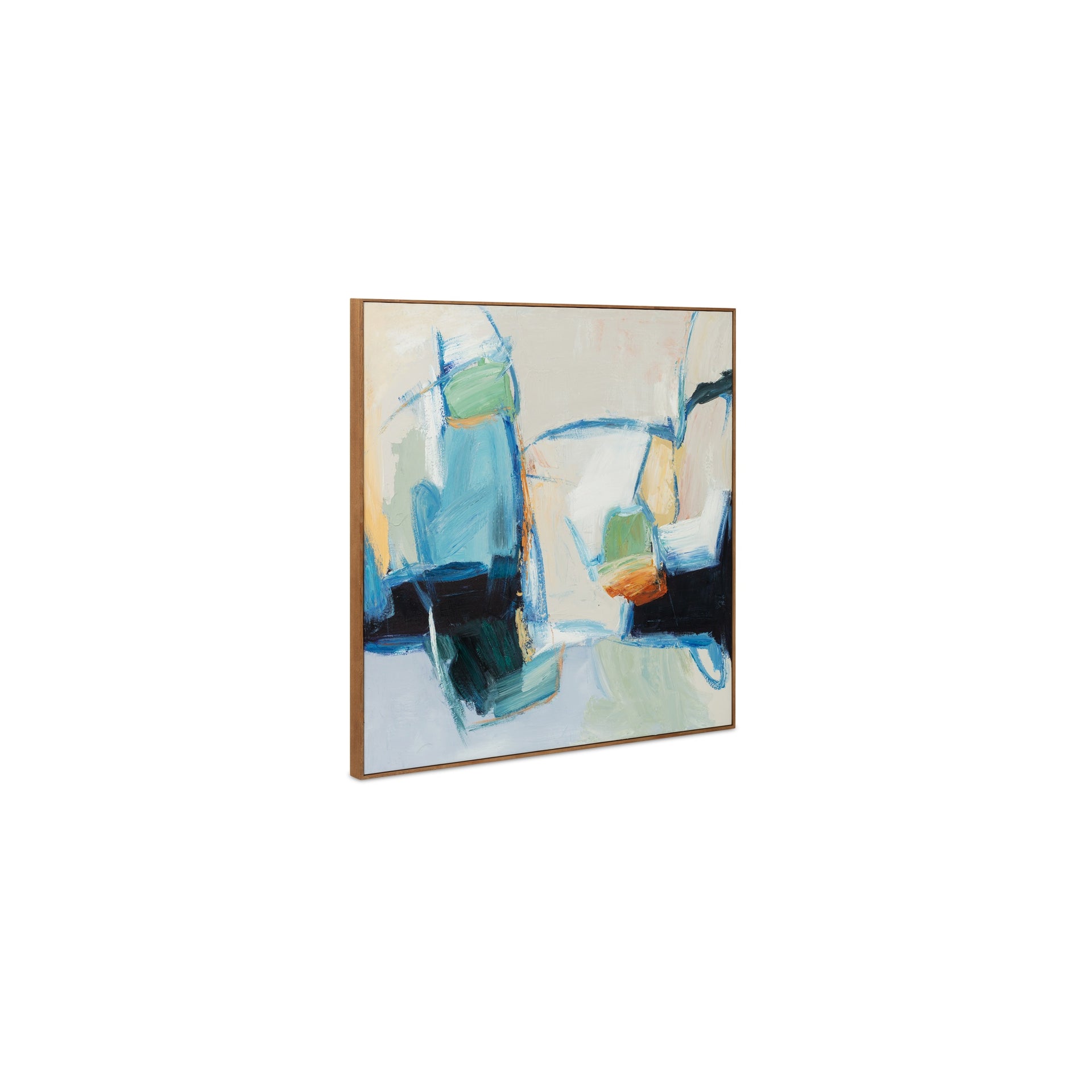 Montague Painting, Acrylic on Canvas, Solid Pine Frame, Abstract High-Contrast Texture, Multi