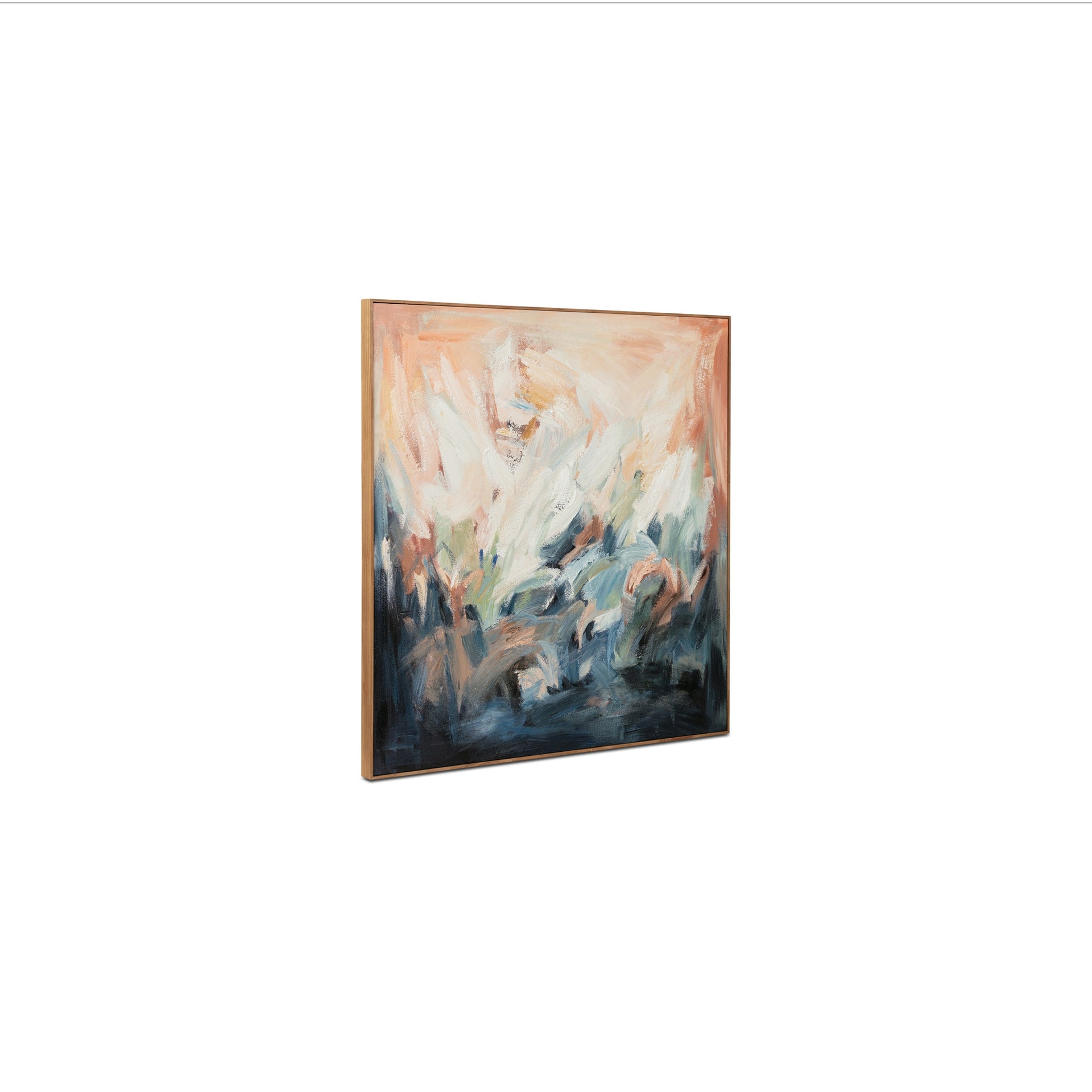 Beaumont Painting, Acrylic on Canvas, Solid Pine Frame, Abstract Color Drift, Textured Layers, Multi