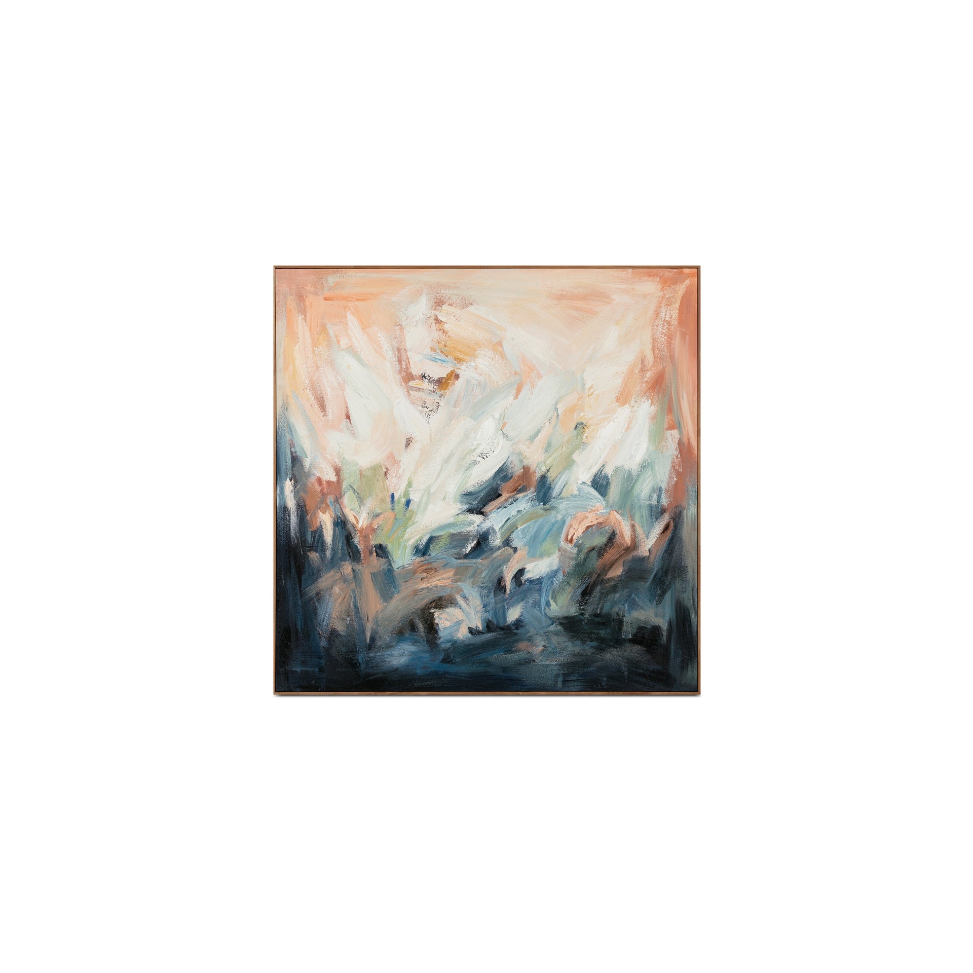 Beaumont Painting, Acrylic on Canvas, Solid Pine Frame, Abstract Color Drift, Textured Layers, Multi