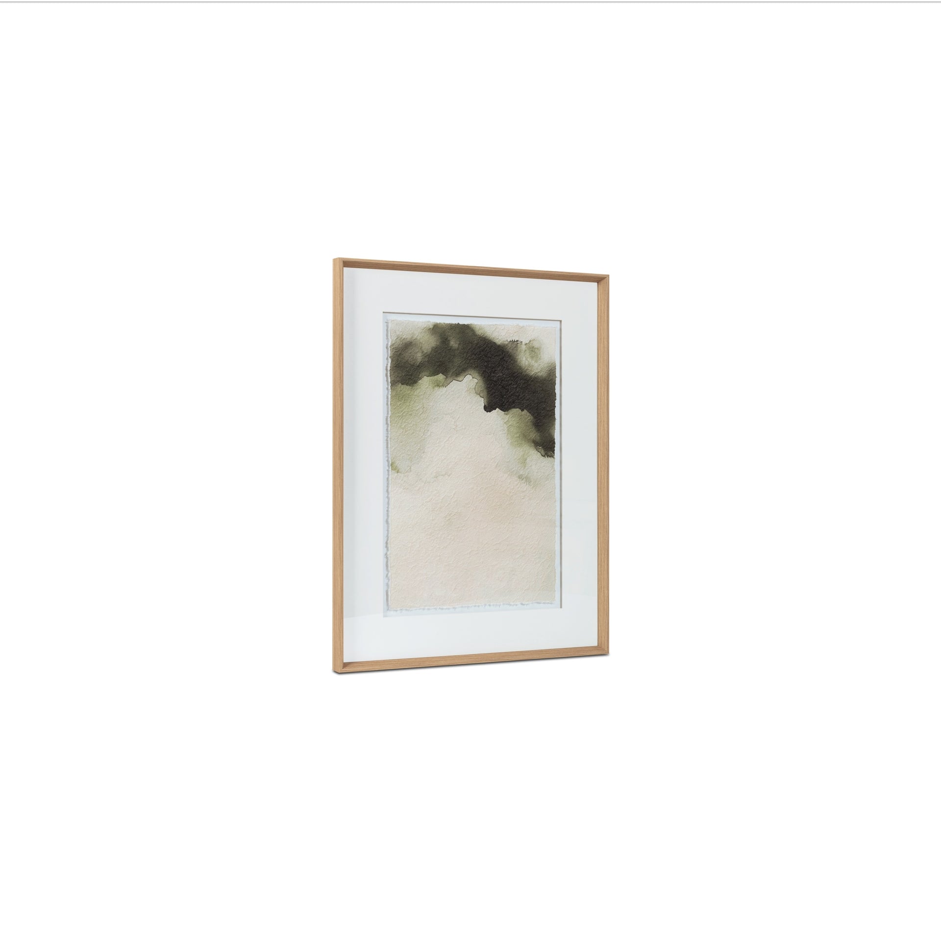 Quillen Framed Print, Acrylic on Paper, Solid Pine Frame, Glass-Encased, Textured Paper, Torn Edge Detail, Multi
