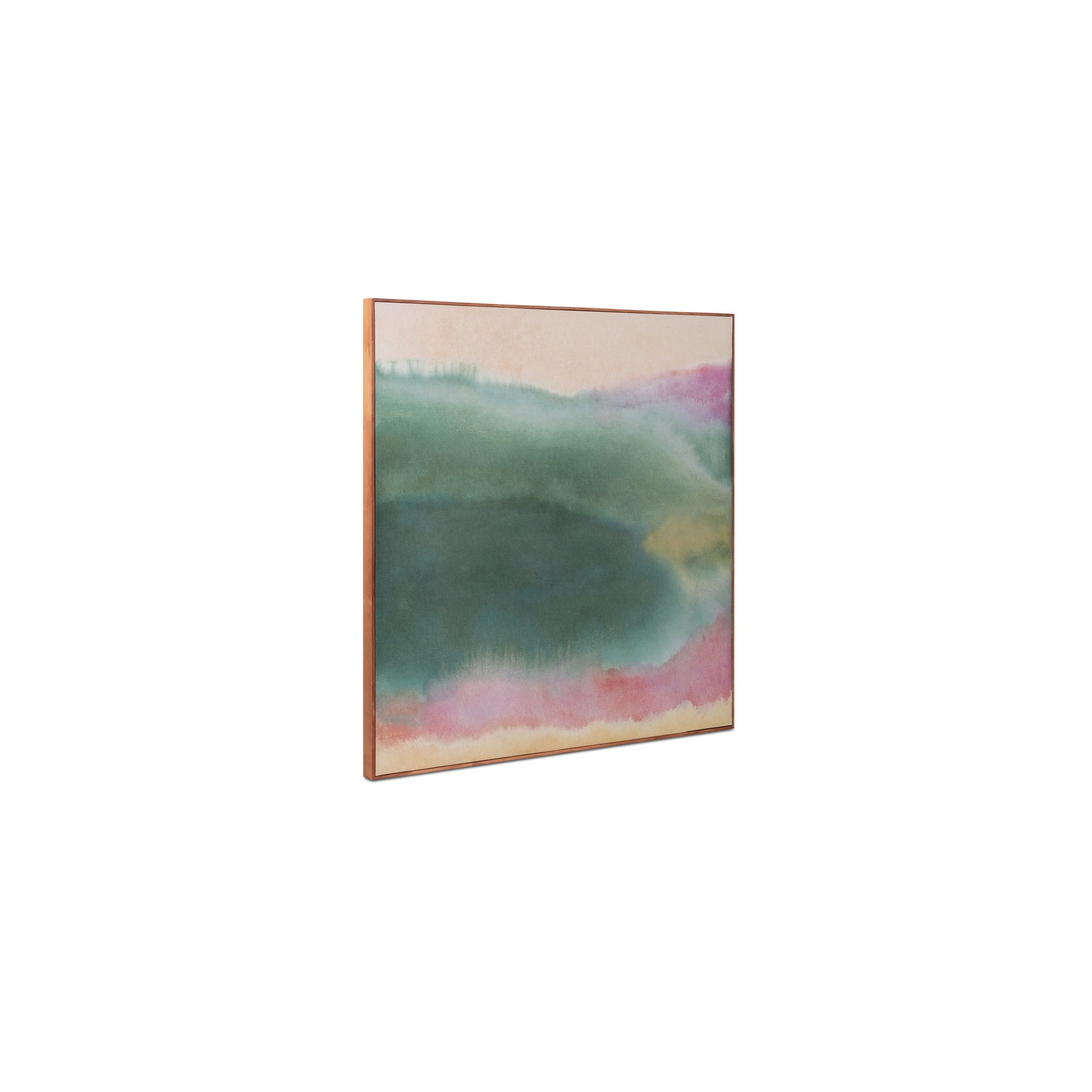 Cedwyn Painting, Acrylic on Felt, Solid Pine Frame, Fluid Blended Color, Contemporary Abstract, Multi