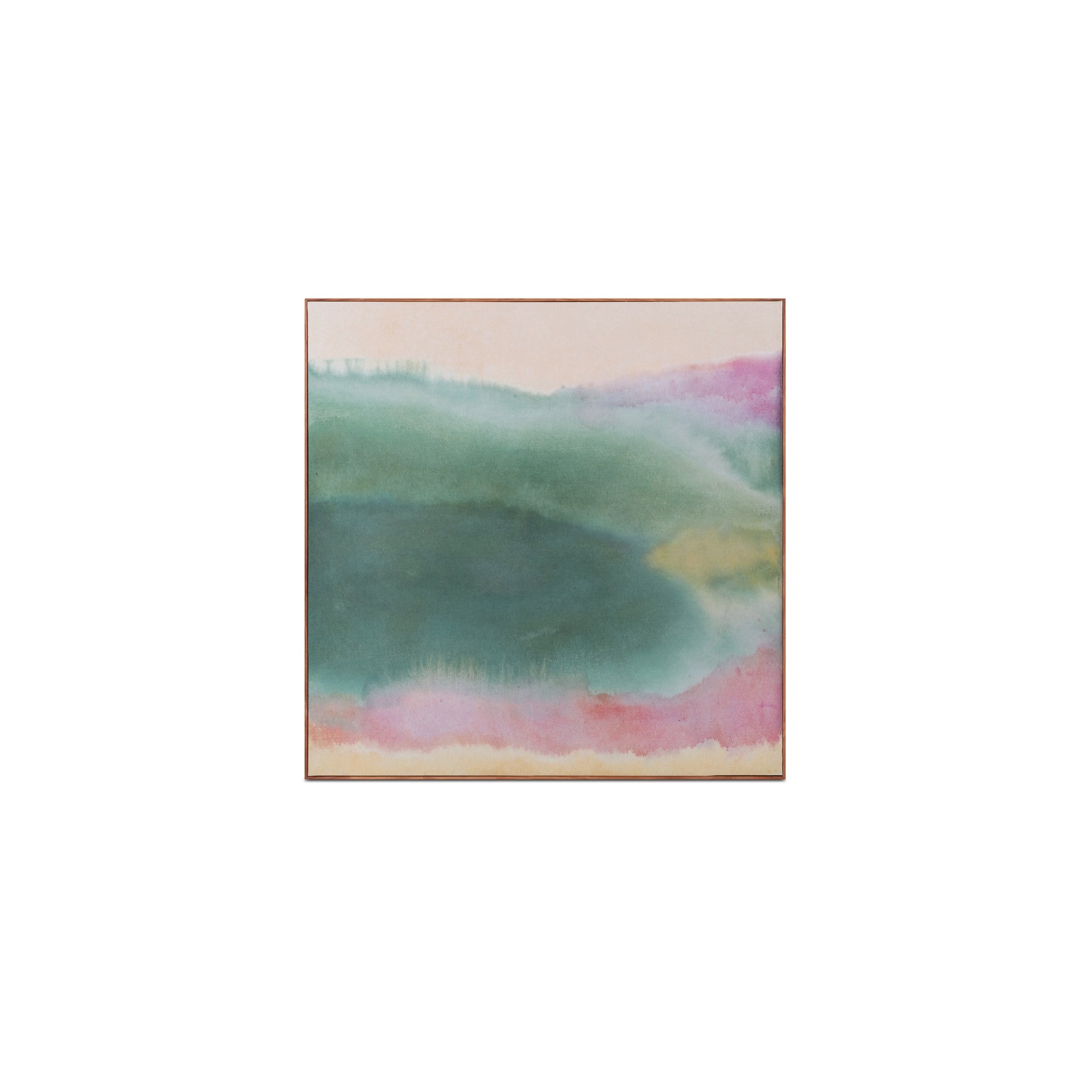 Cedwyn Painting, Acrylic on Felt, Solid Pine Frame, Fluid Blended Color, Contemporary Abstract, Multi