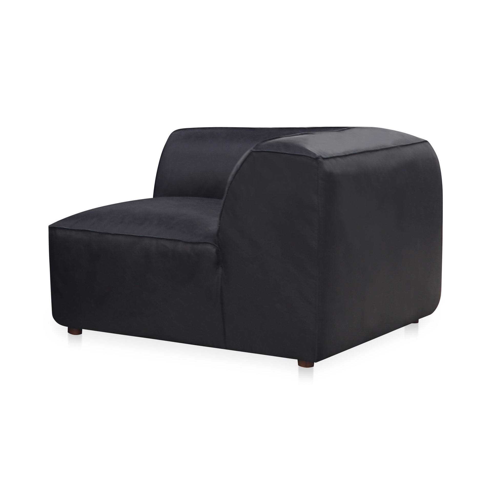 Ambrosia, Corner Chair Top-Grain Leather, Black