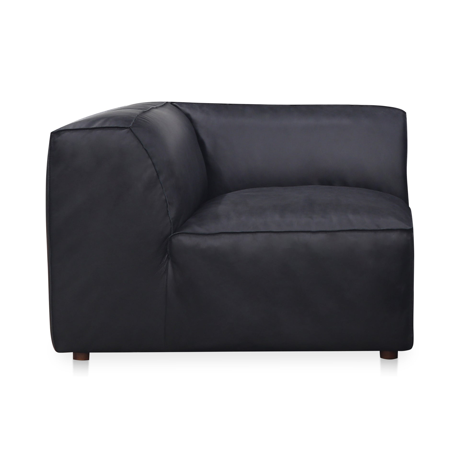 Ambrosia, Corner Chair Top-Grain Leather, Black
