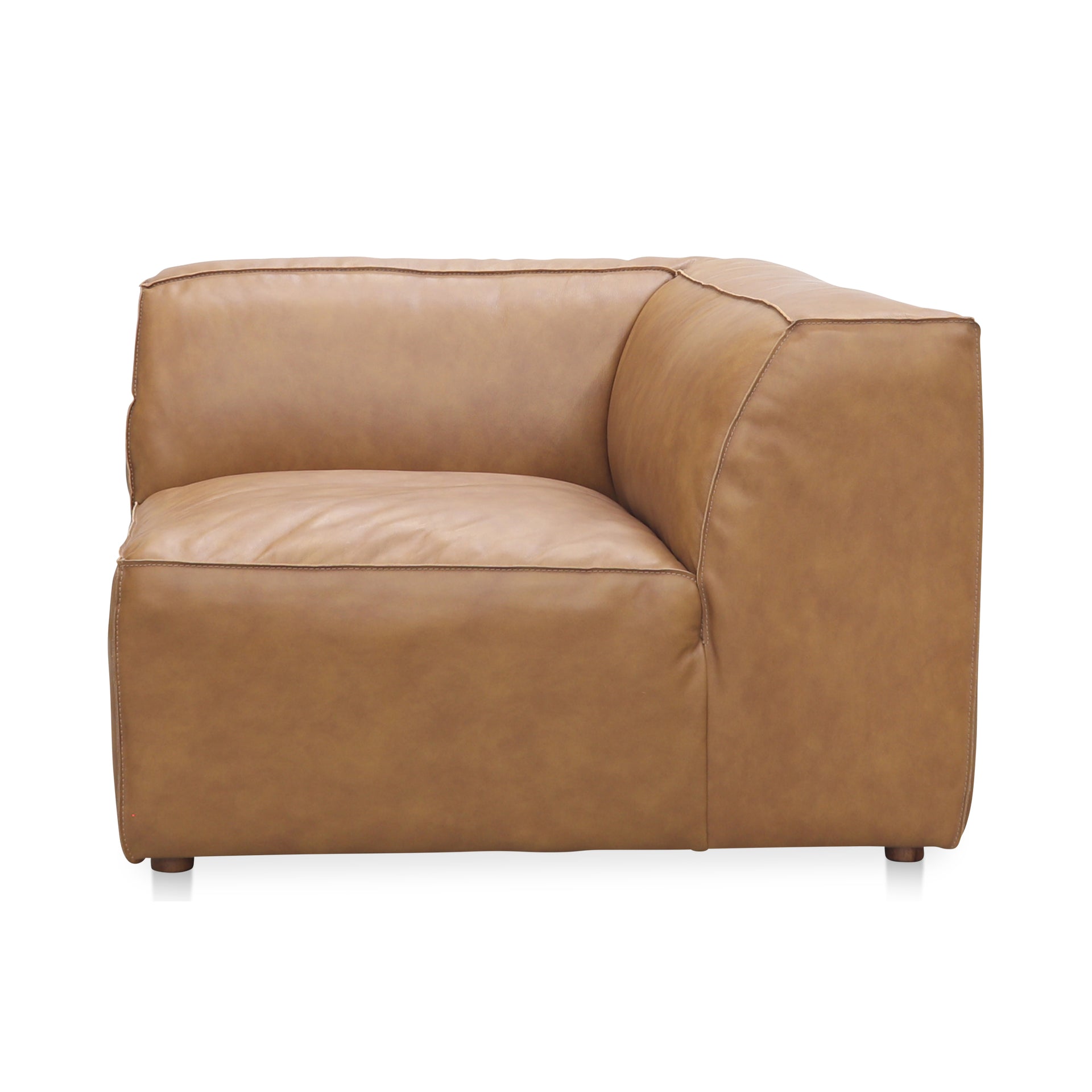 Ambrosia, Corner Chair Full Top-Grain Leather, Sonoran Tan